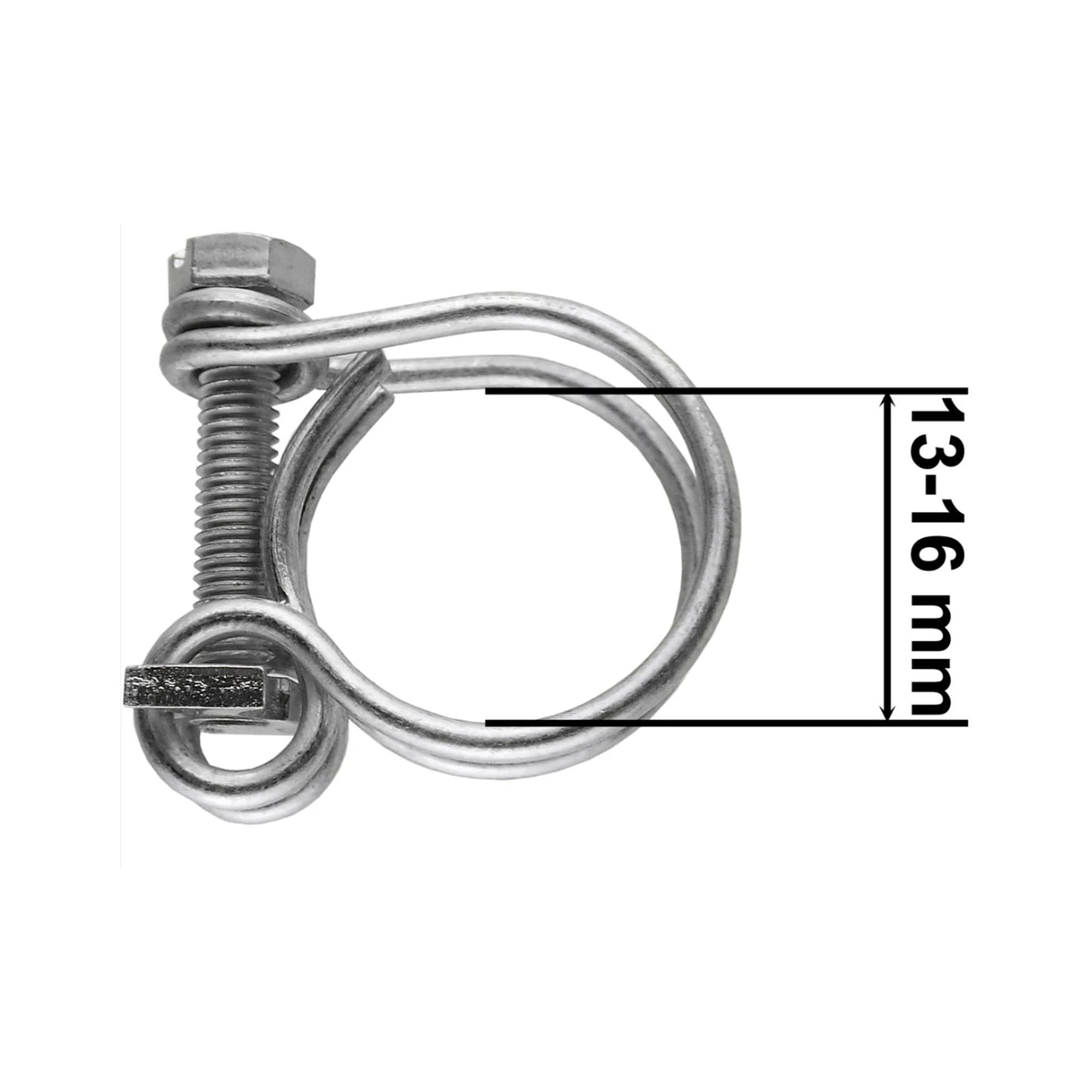 Double Wire Hose Clamp Galvanised 13mm-16mm