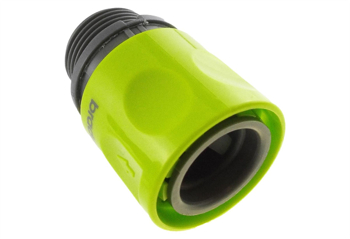 2-Way Tap Connector with 2 x Hose Connectors and 1 x Click-Lock Quick Connection (Lime)
