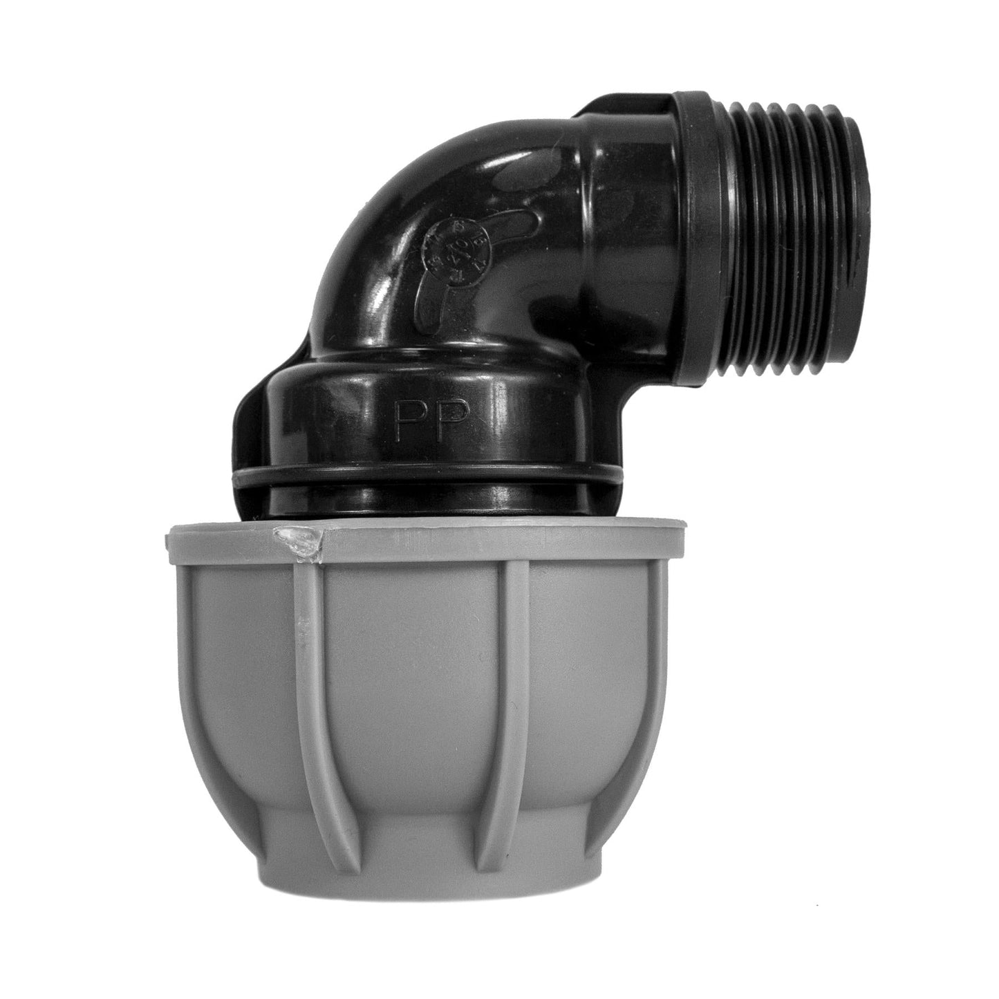 Swivel IBC Extender + Valve + MDPE Elbow 25mm