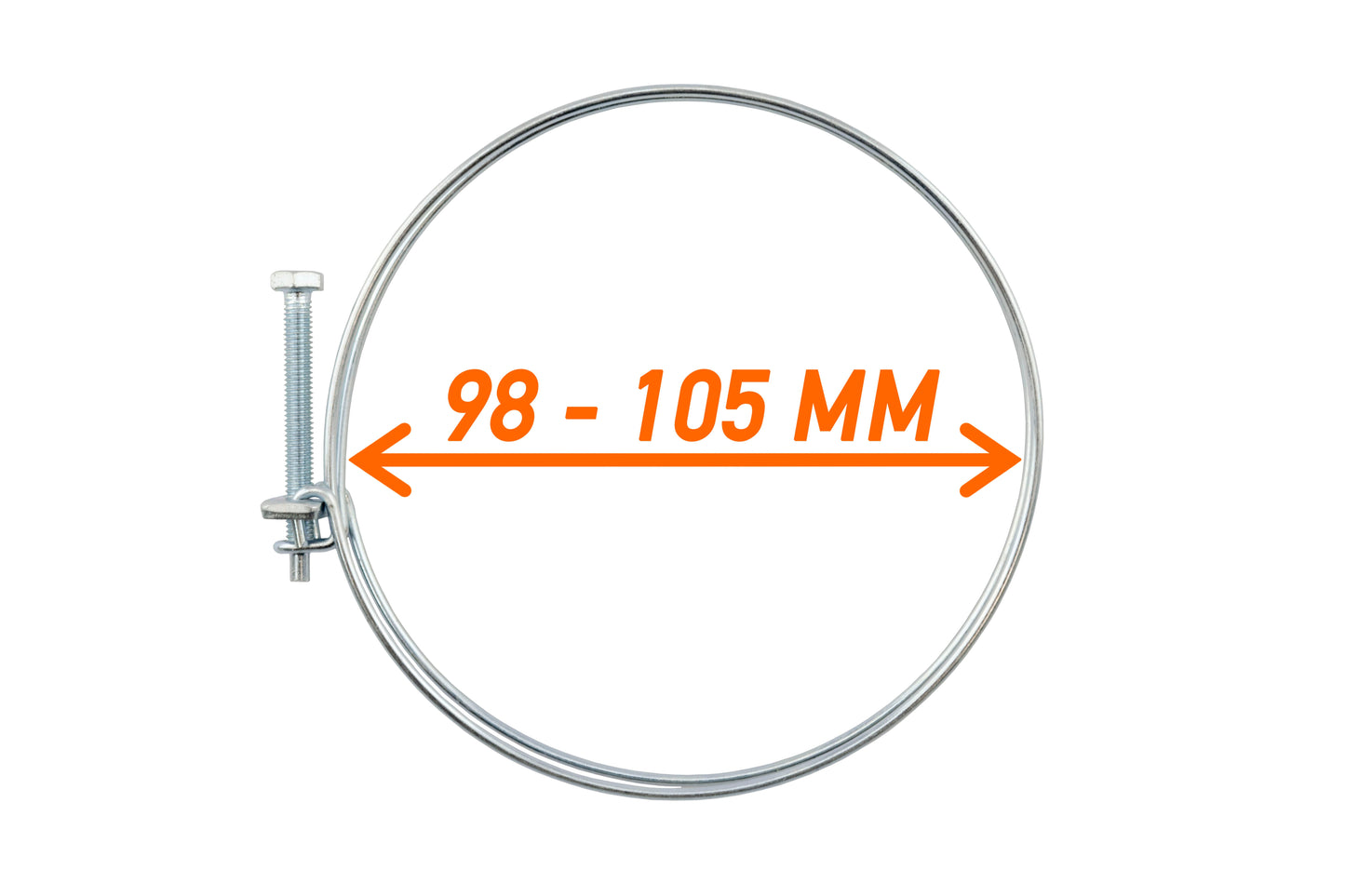 Double Wire Hose Clamp Galvanised 98mm-105mm