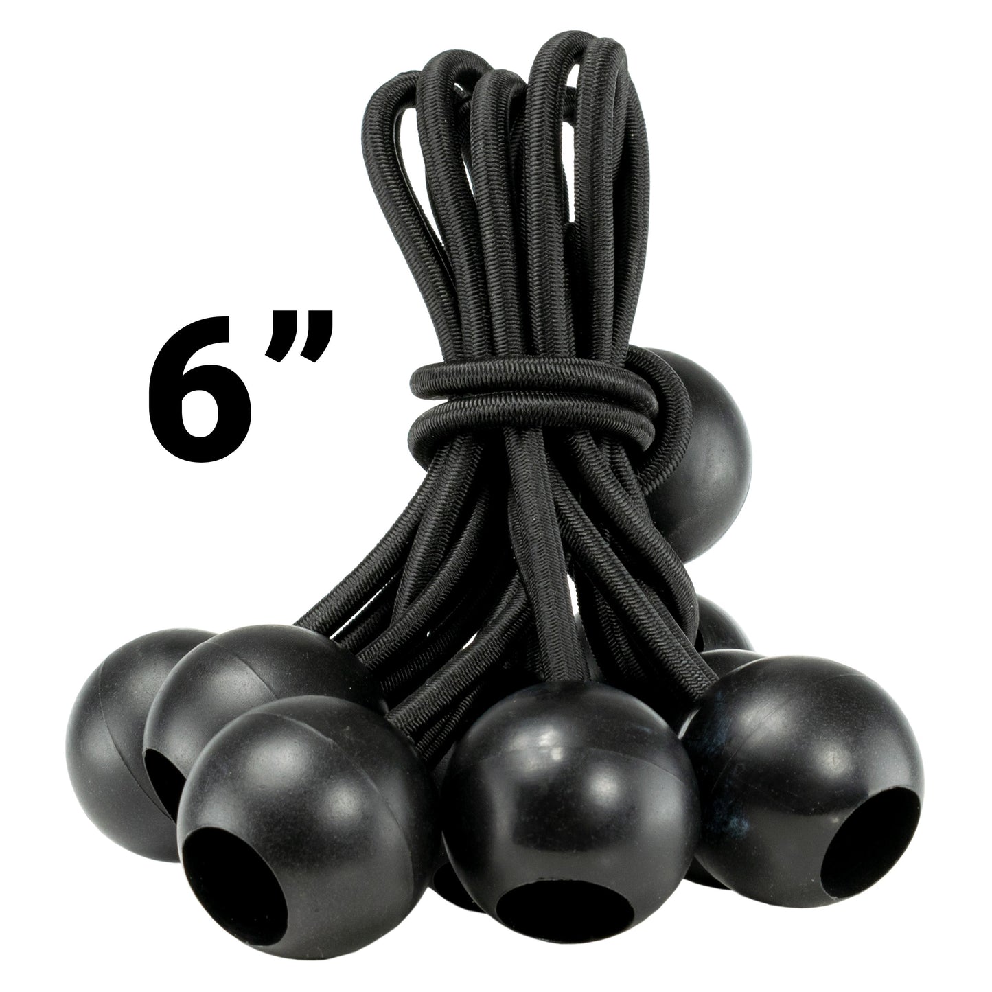 Black/Silver L-Grade Tarpaulin with 10 x 6" Bungee Balls (Black) and 10 x Screw Type Tarp Clips