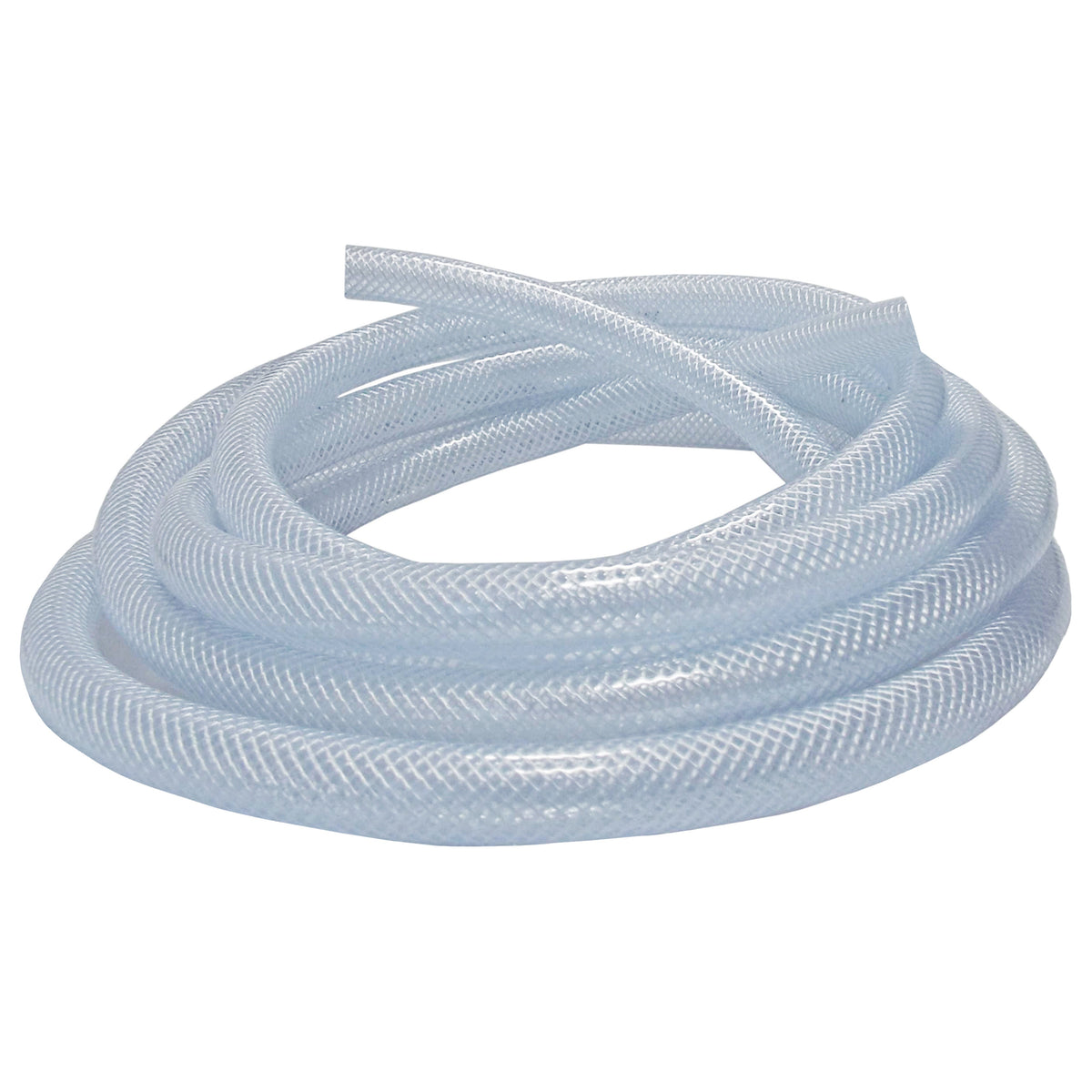 Clear Braided PVC Tech Hose 19*25*3mm 7/28BAR with 2 x A2 Hose Clips Kit