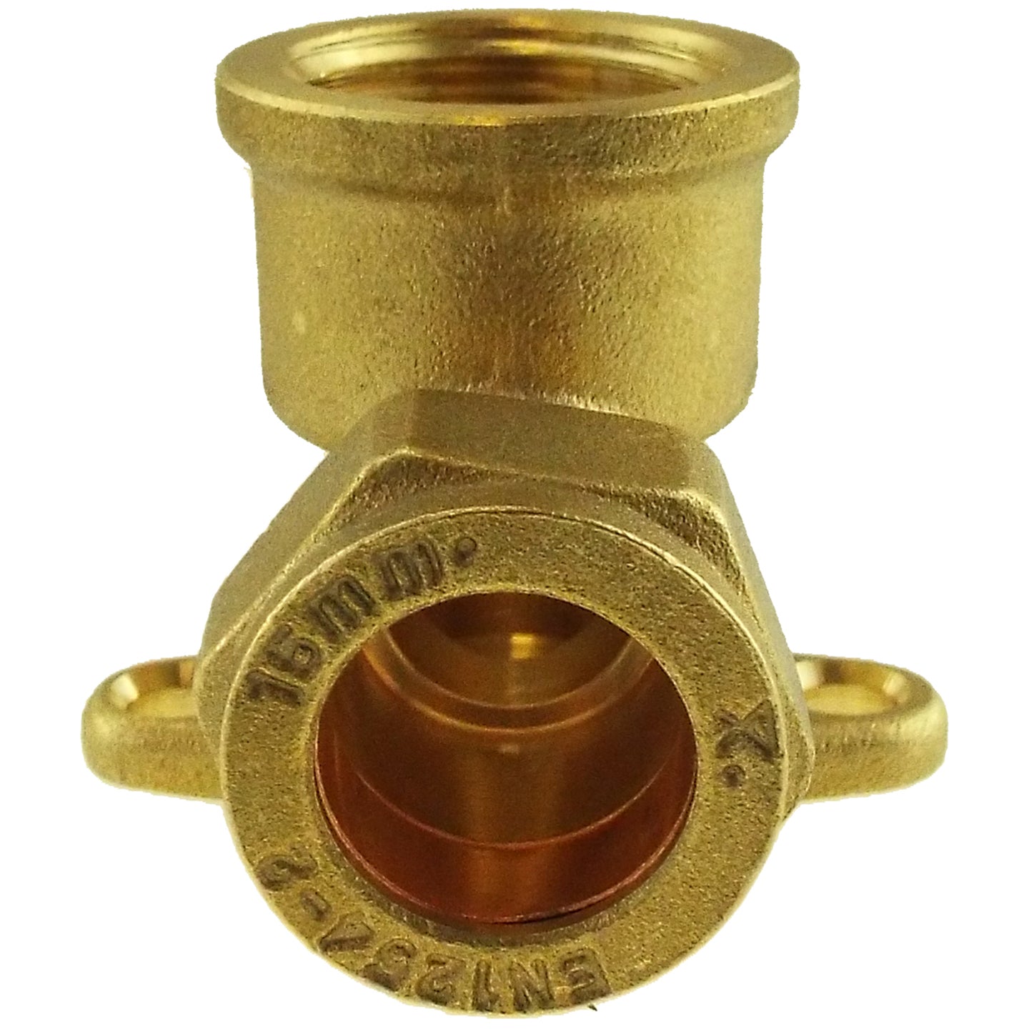 15mm Brass Wall Flange Kit with 1/2" BSP Lever Valve