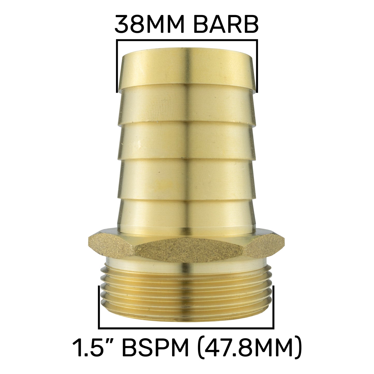Brass Straight Joiner 38mm - 1.5" BSPM