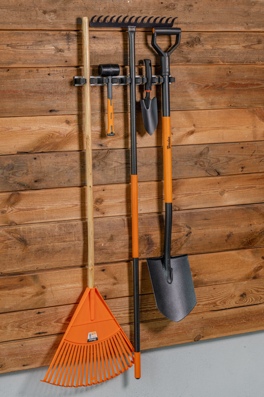 Wall Mount Tool Holder Rail - Gripper Design (5 Handles)