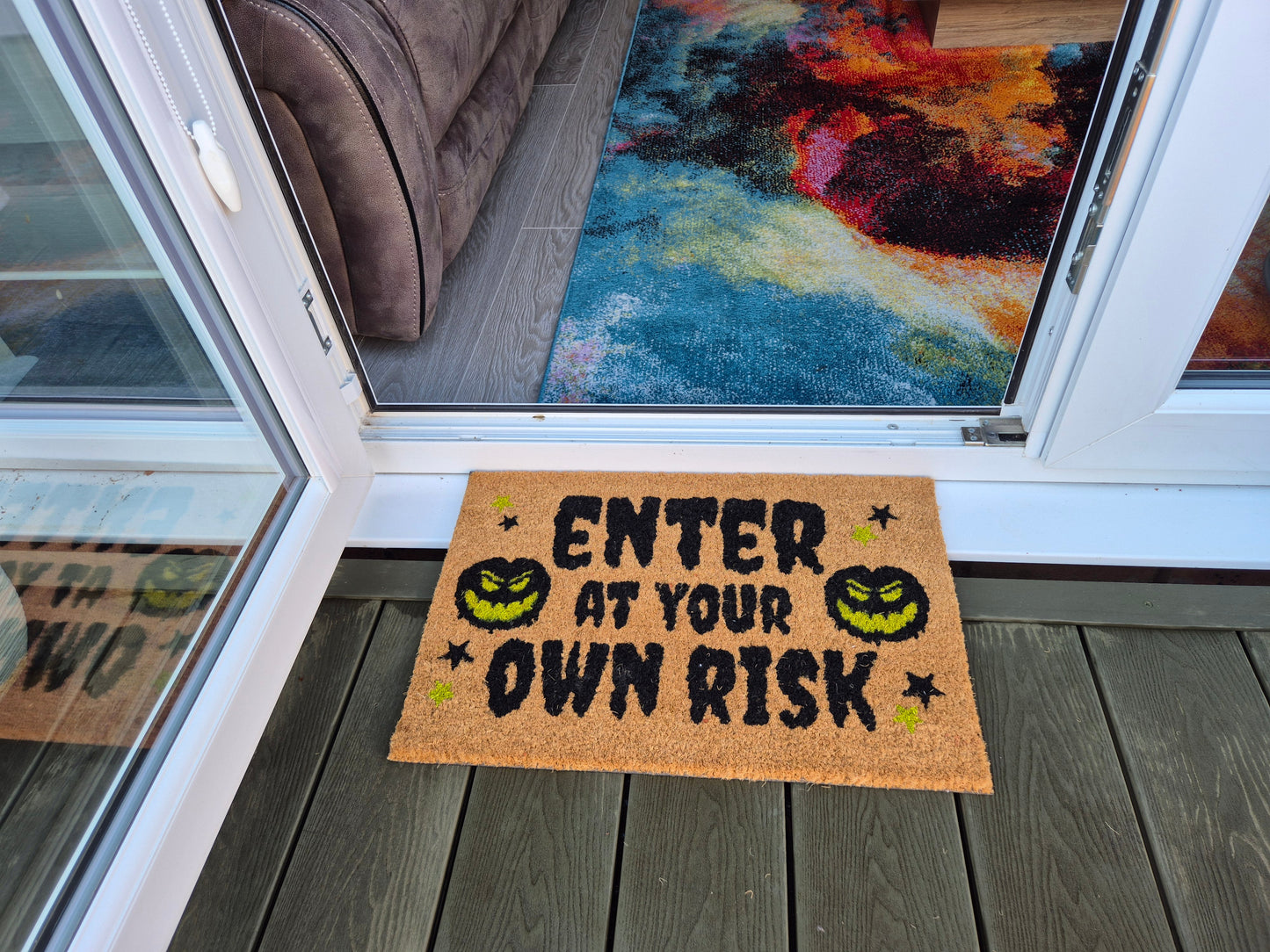 Doormat 60cm x 40cm - 'Enter At Your Own Risk'