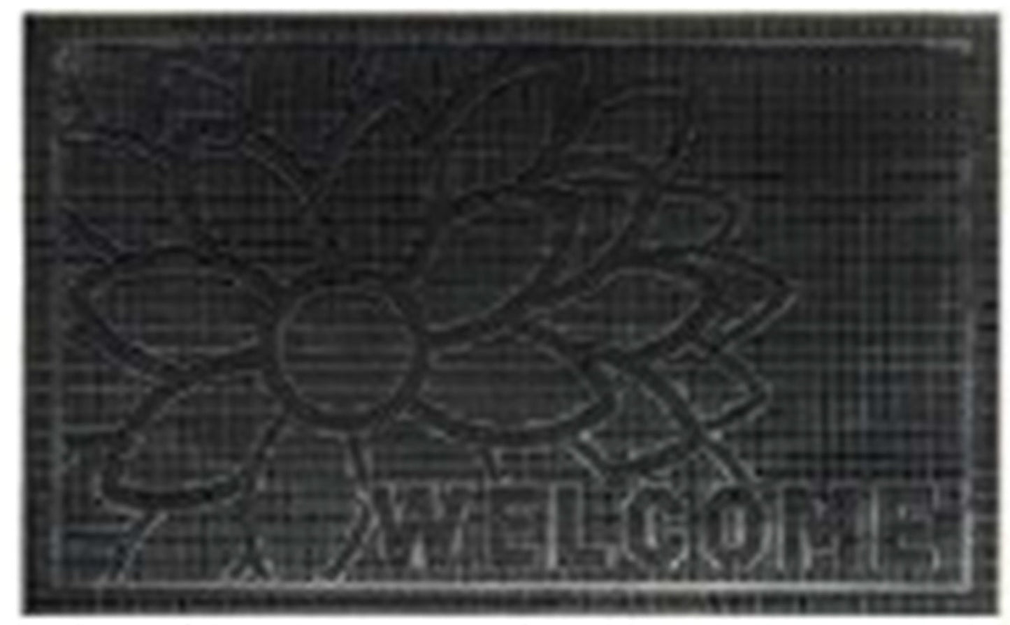 Rubber Doormat 60cm x 40cm - 'Welcome' (Flower)