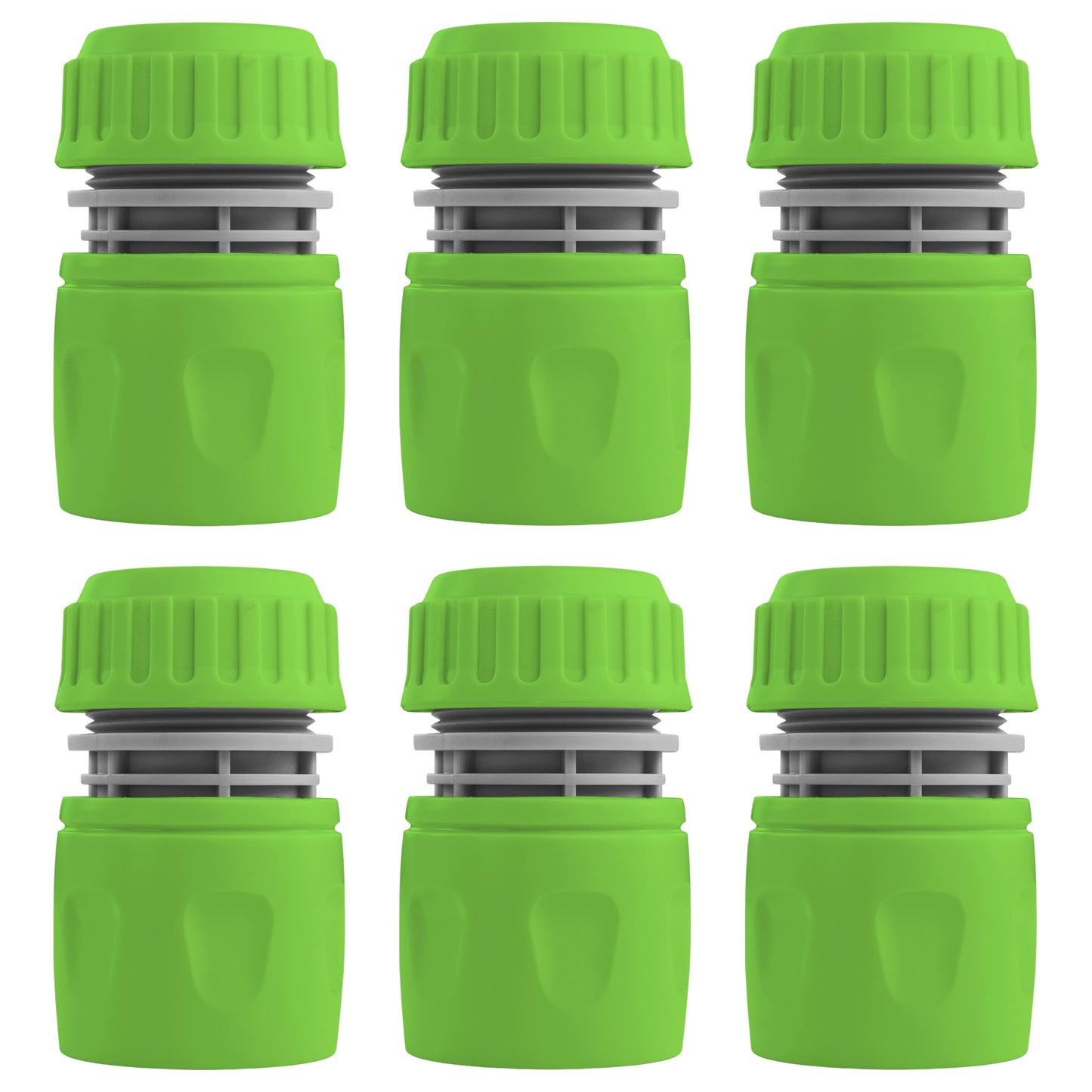 Female Hose Connector, 1/2" or 5/8" Hose, Green/Gray