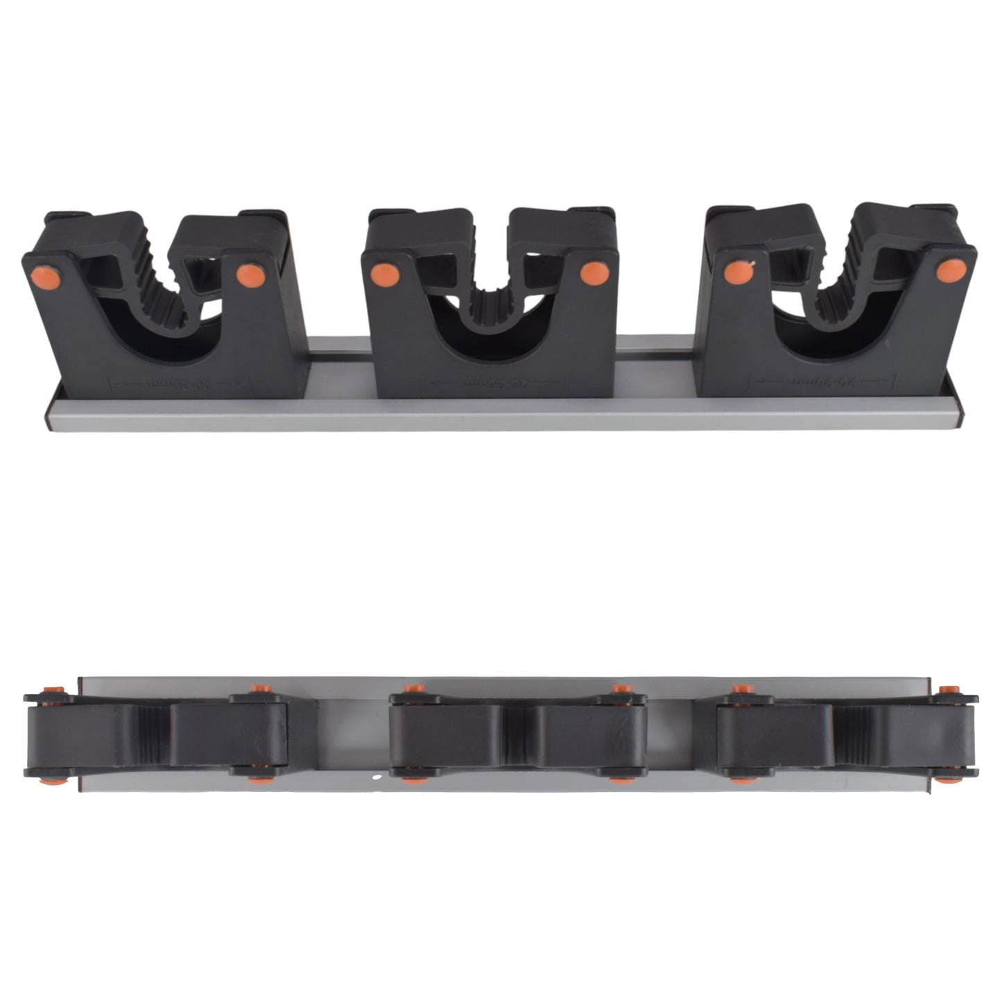 Wall Mount Tool Holder Rail - Gripper Design (3 Handles)