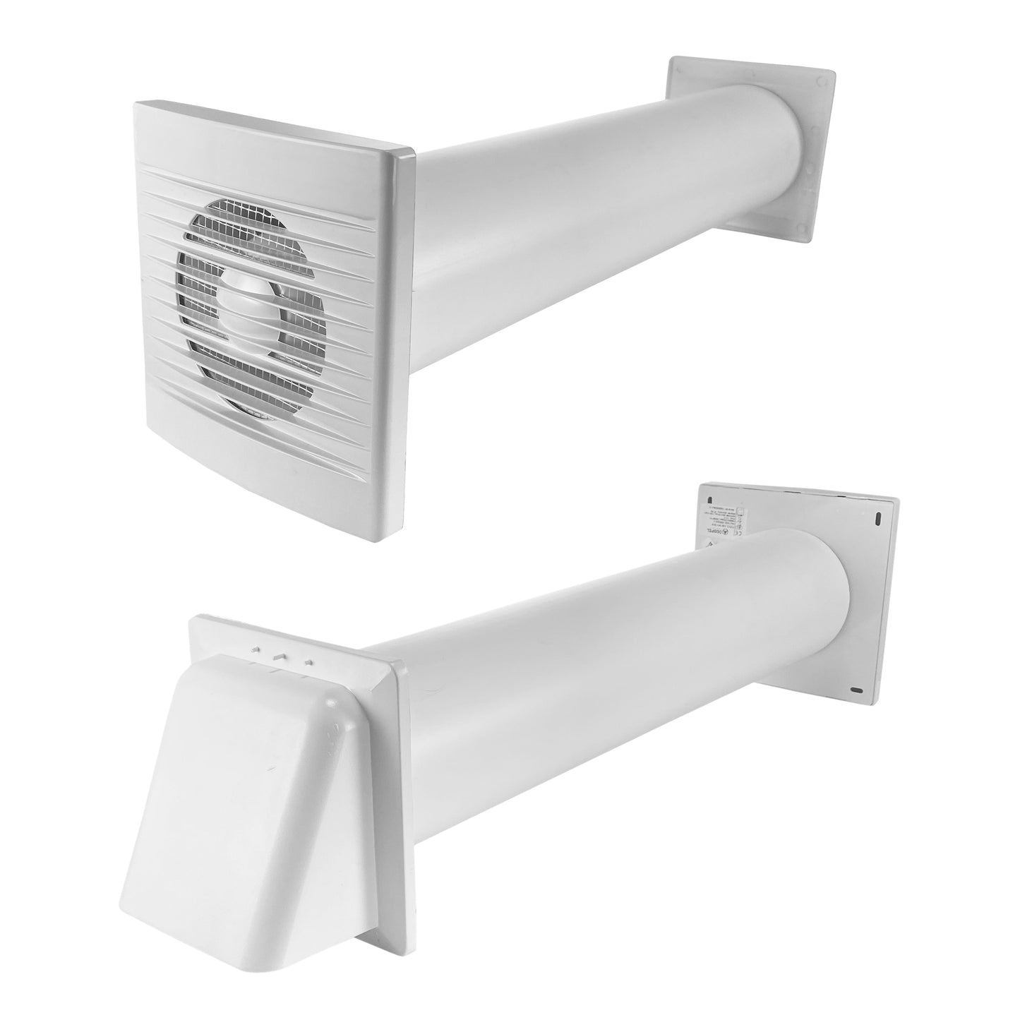 Through Wall Ventilation Kit - STYL Fan with Timer/Humidistat and White External Vent