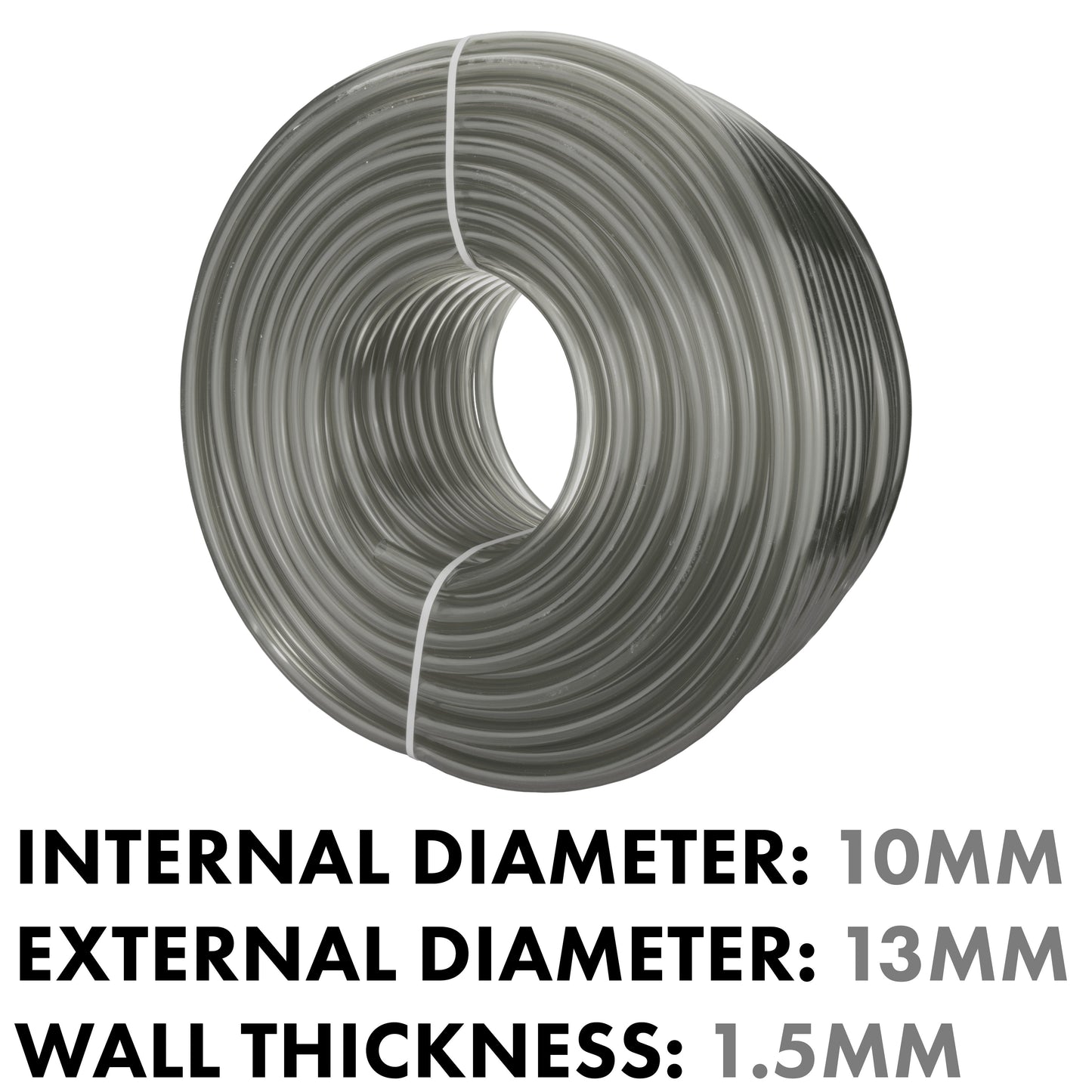 Grey Semi-Transparent PVC Pipe 10mm*13mm