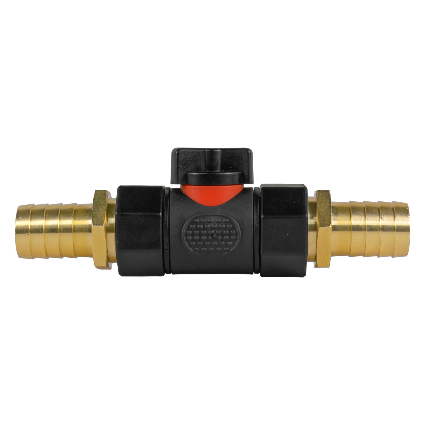 In-Line BSPF Valve with 2 x 19mm Brass Barb Connectors