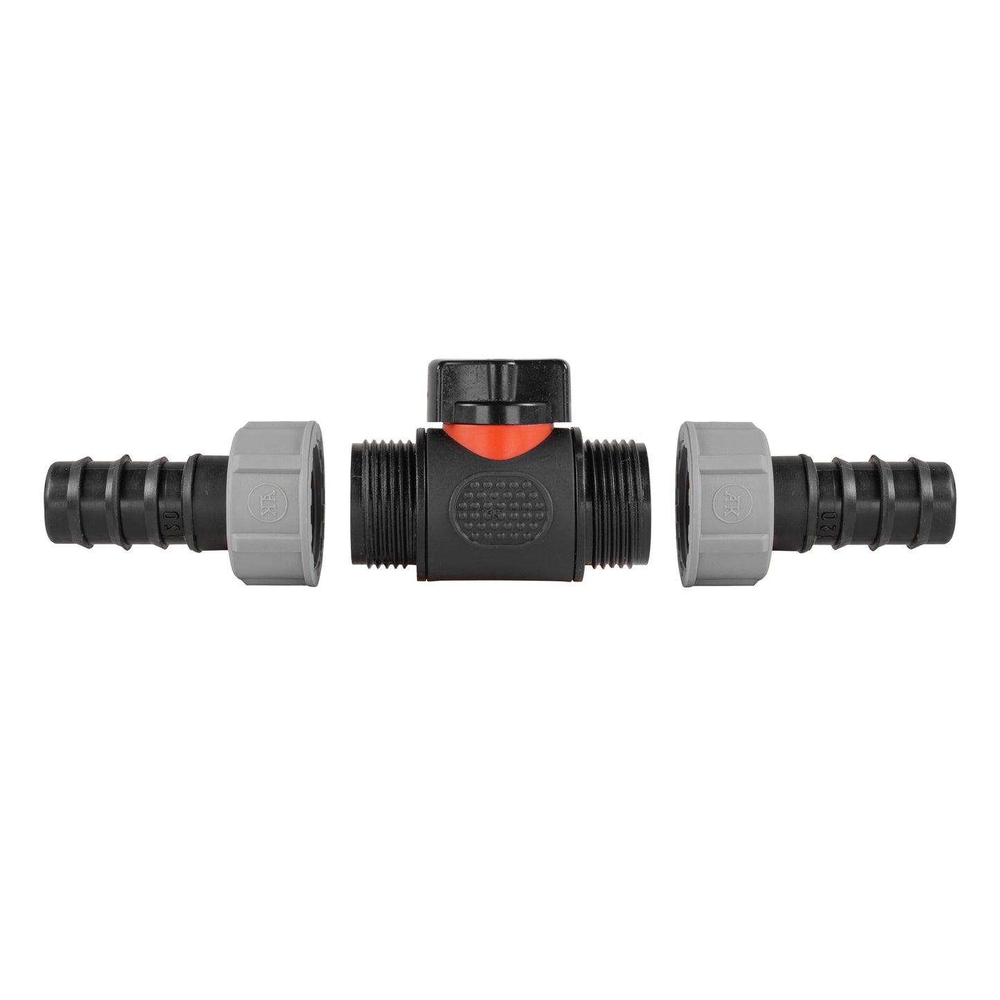 In-Line BSPM Valve with 2 x 20mm Barbed Straight Connectors