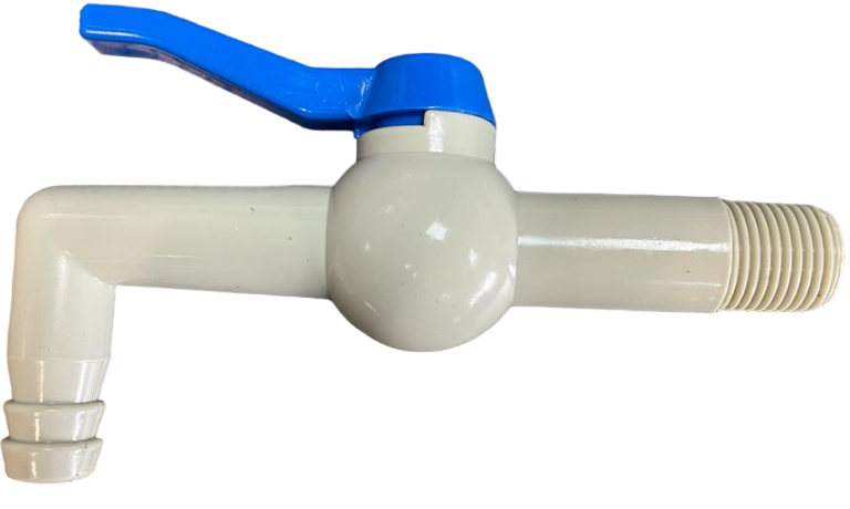 PP TAP 90 DEGREE WITH 1/2"BSPM INLET 150mm