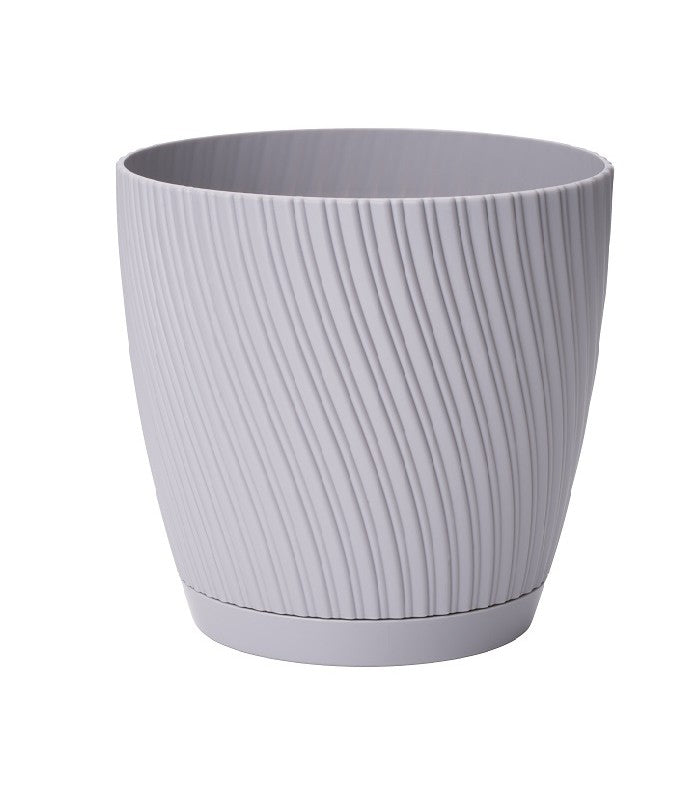 Mika Pot with Saucer 190mm Platinum