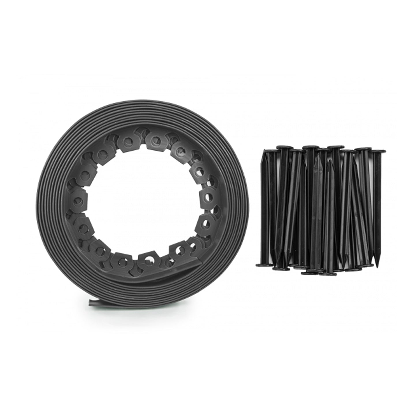 Lawn Border Set, Easy Border 40mm Gray 10m with Pegs