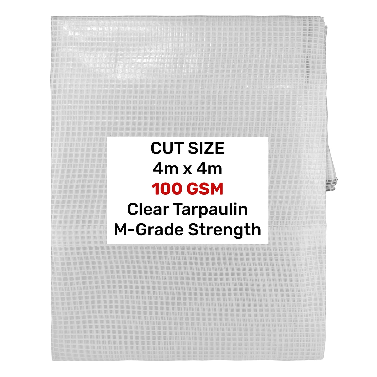 Clear M-Grade Tarpaulin 4m x 4m