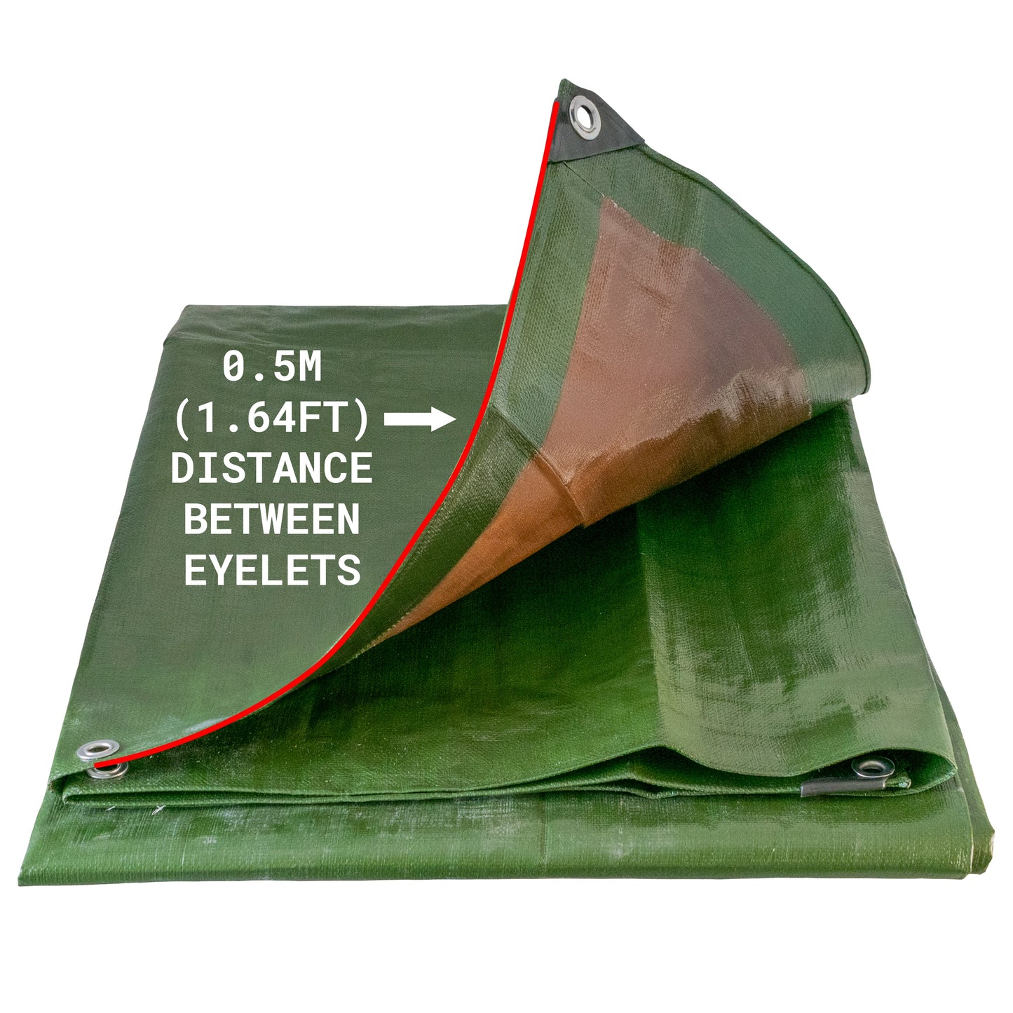 Green/Brown L-Grade Tarpaulin 4m x 6m