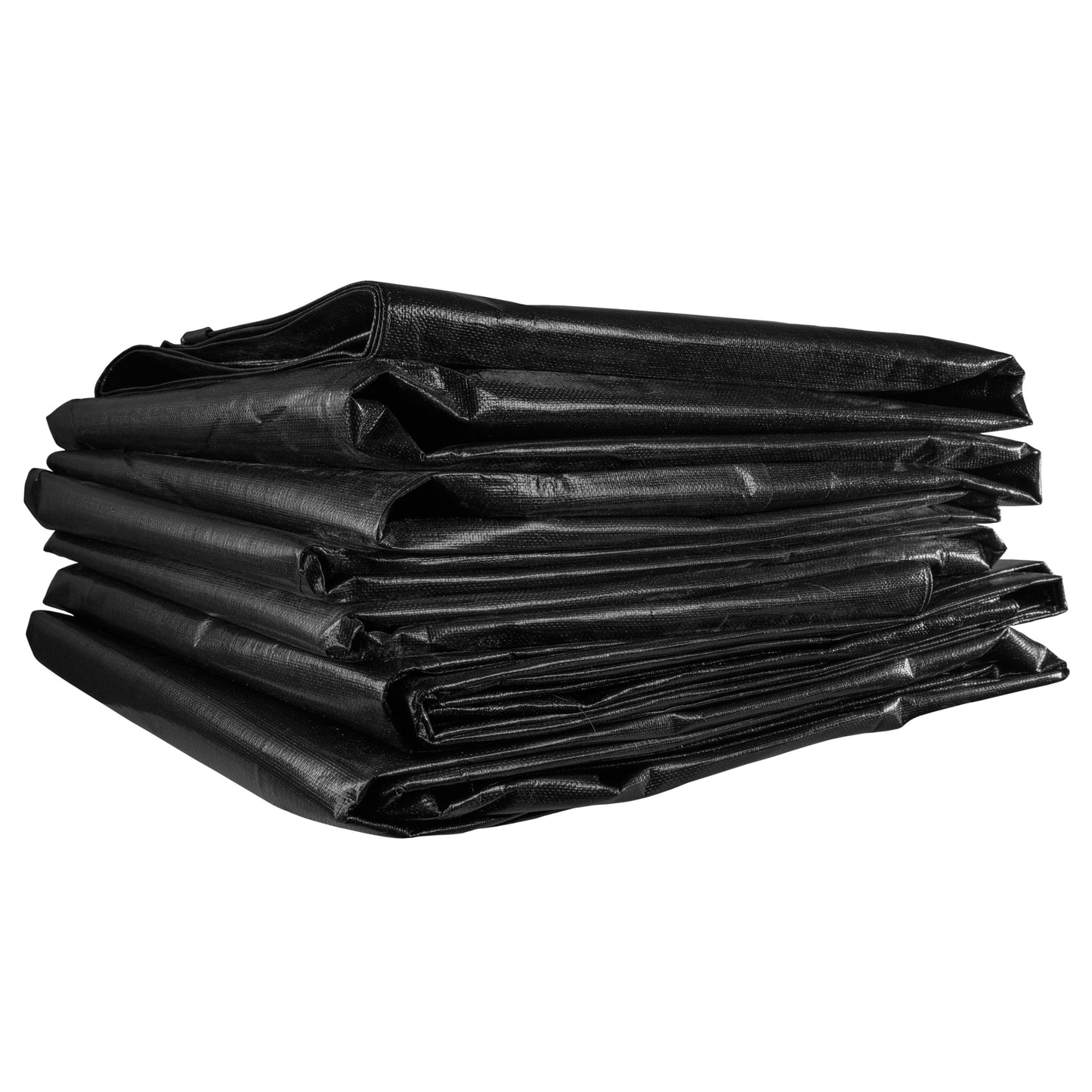Black/Silver L-Grade Tarpaulin with 10 x 6" Bungee Balls (Black) and 10 x Screw Type Tarp Clips