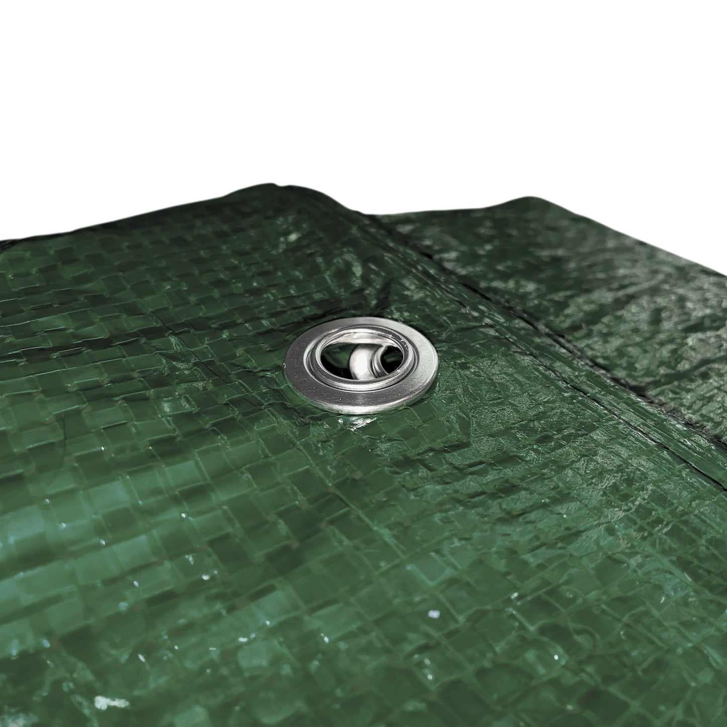 Green S-Grade Tarpaulin with 10 x 6" Bungee Balls (Black) and 10 x Screw Type Tarp Clips