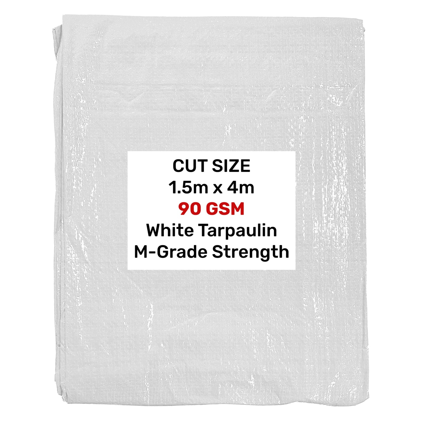 White M-Grade Tarpaulin 1.5m x 4m