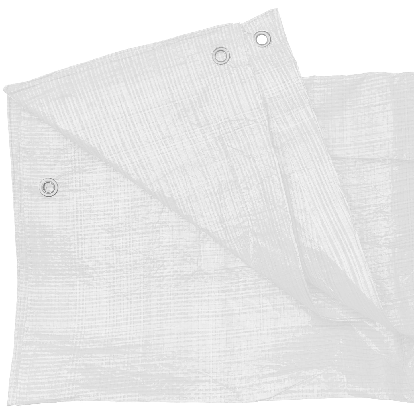 White M-Grade Tarpaulin with 10 x Bungee Balls (Black)