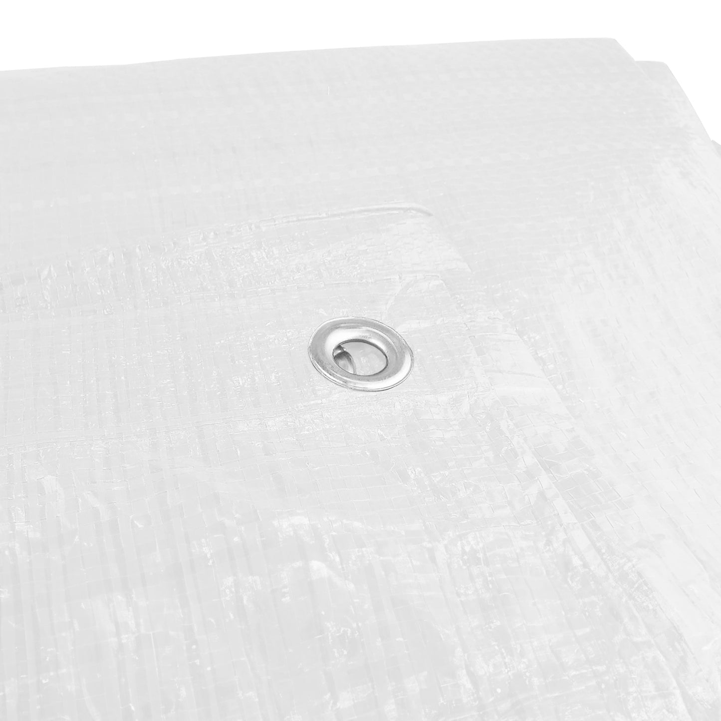 White M-Grade Tarpaulin with 10 x Bungee Balls (Black)