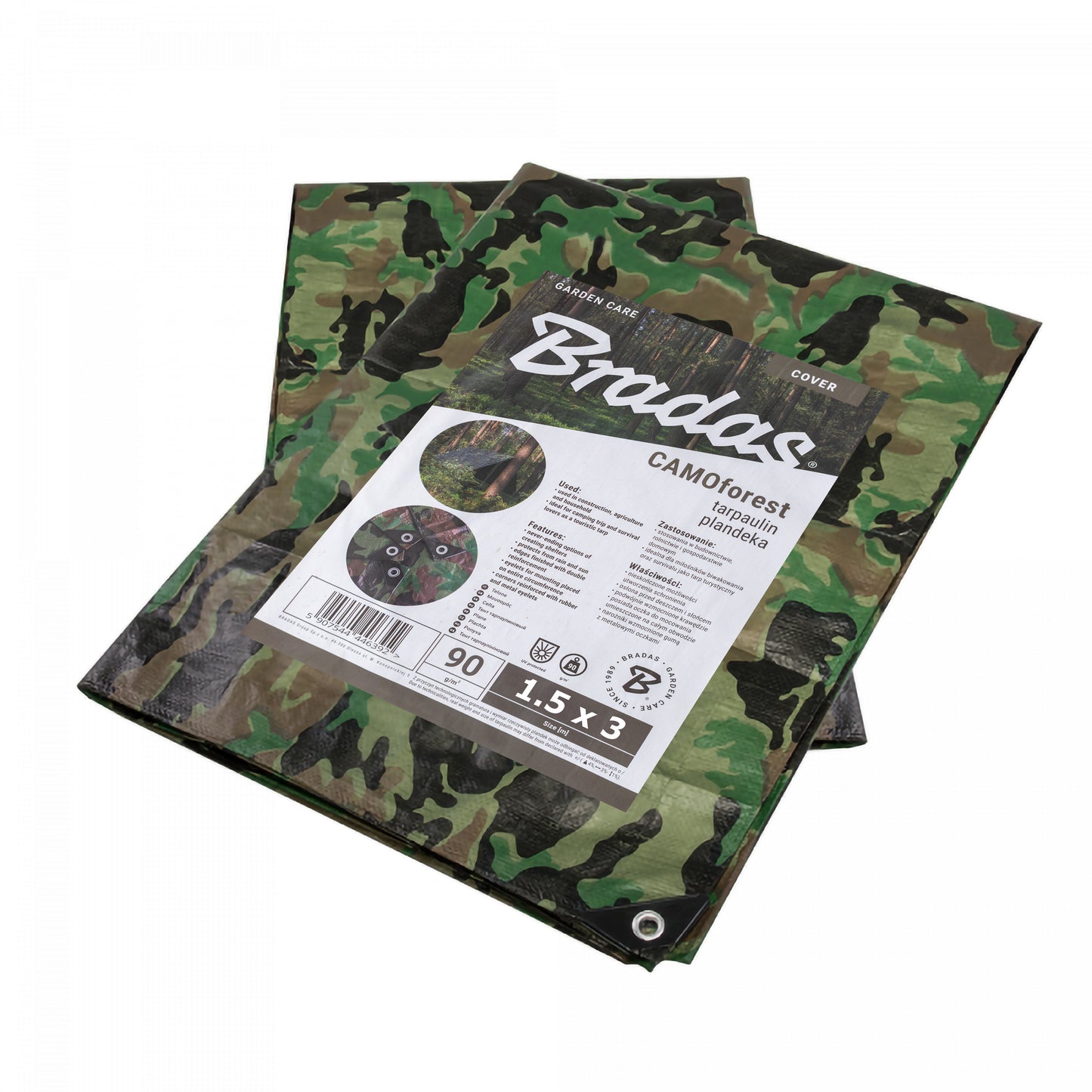 Camouflage M-Grade Tarpaulin 1.5m x 3m BRADAS