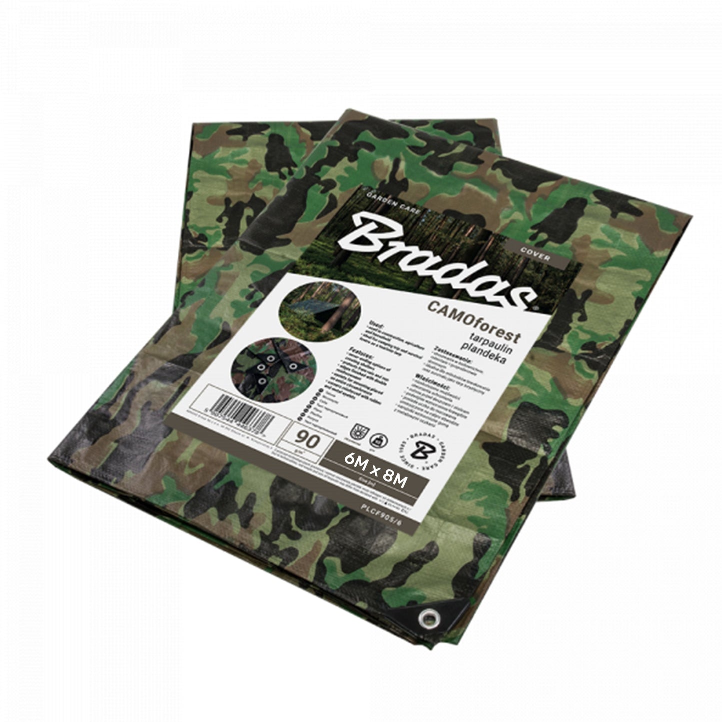 Camouflage M-Grade Tarpaulin 6m x 8m BRADAS