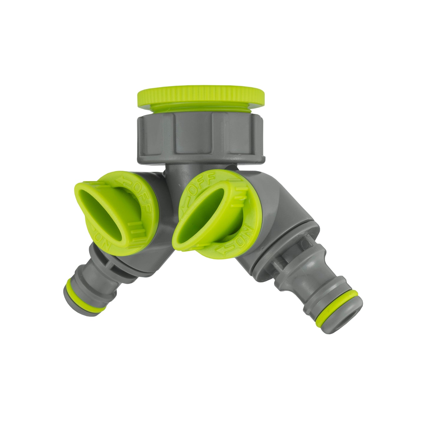 Wall Flange Kit 25mm MDPE + Brass Bib Tap + Lime Two Way Tap Splitter