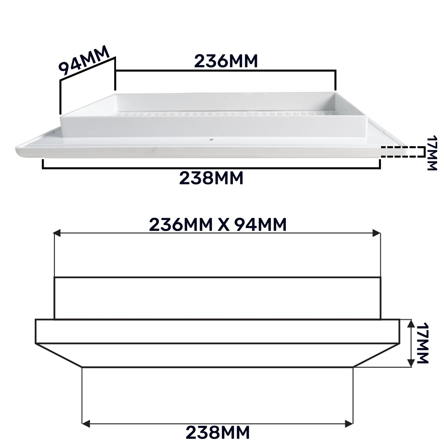 Louvre Vent Duo Smart 90/240 90mm X 240mm With Fly Mesh