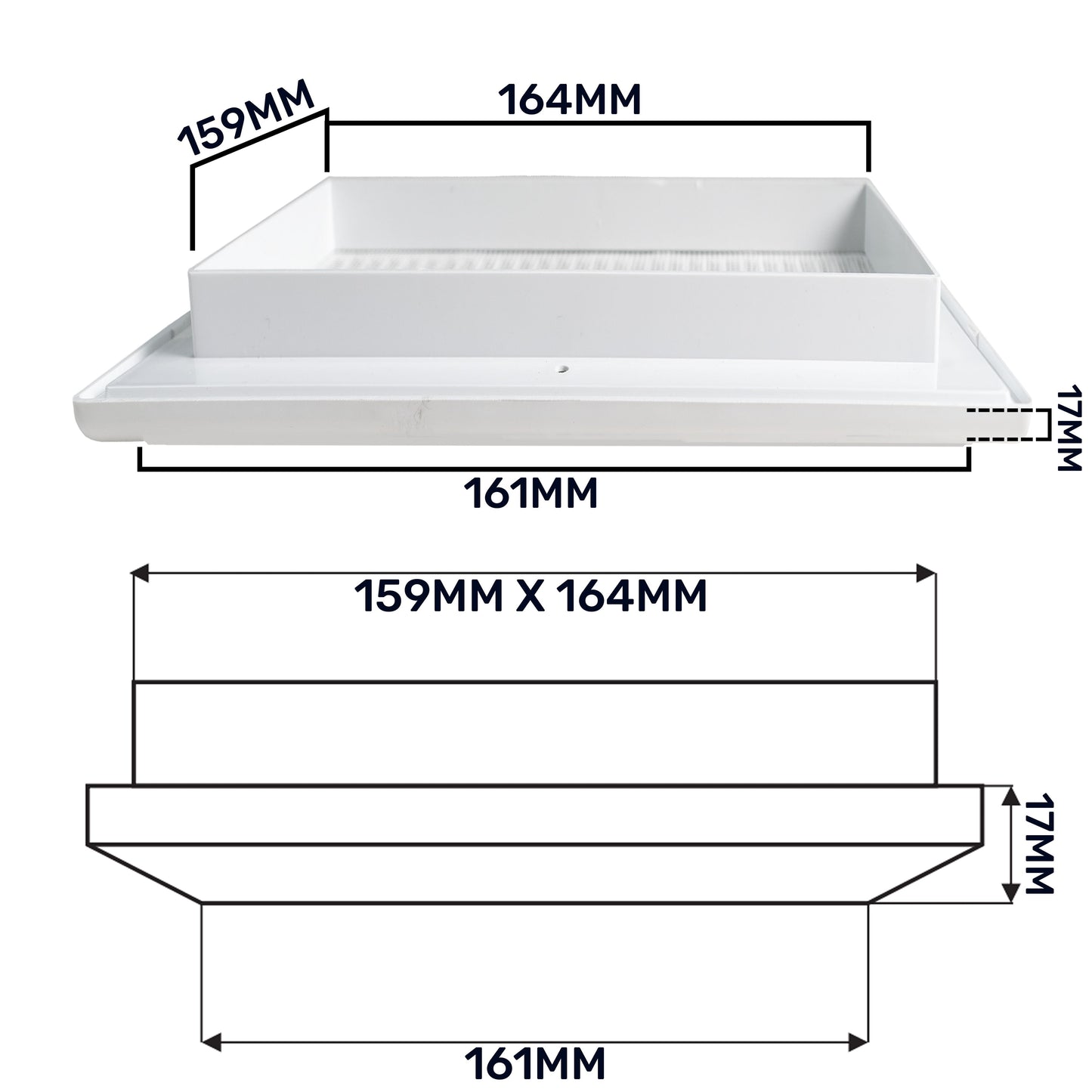 Louvre Vent White Duo Smart 165 With Fly Mesh