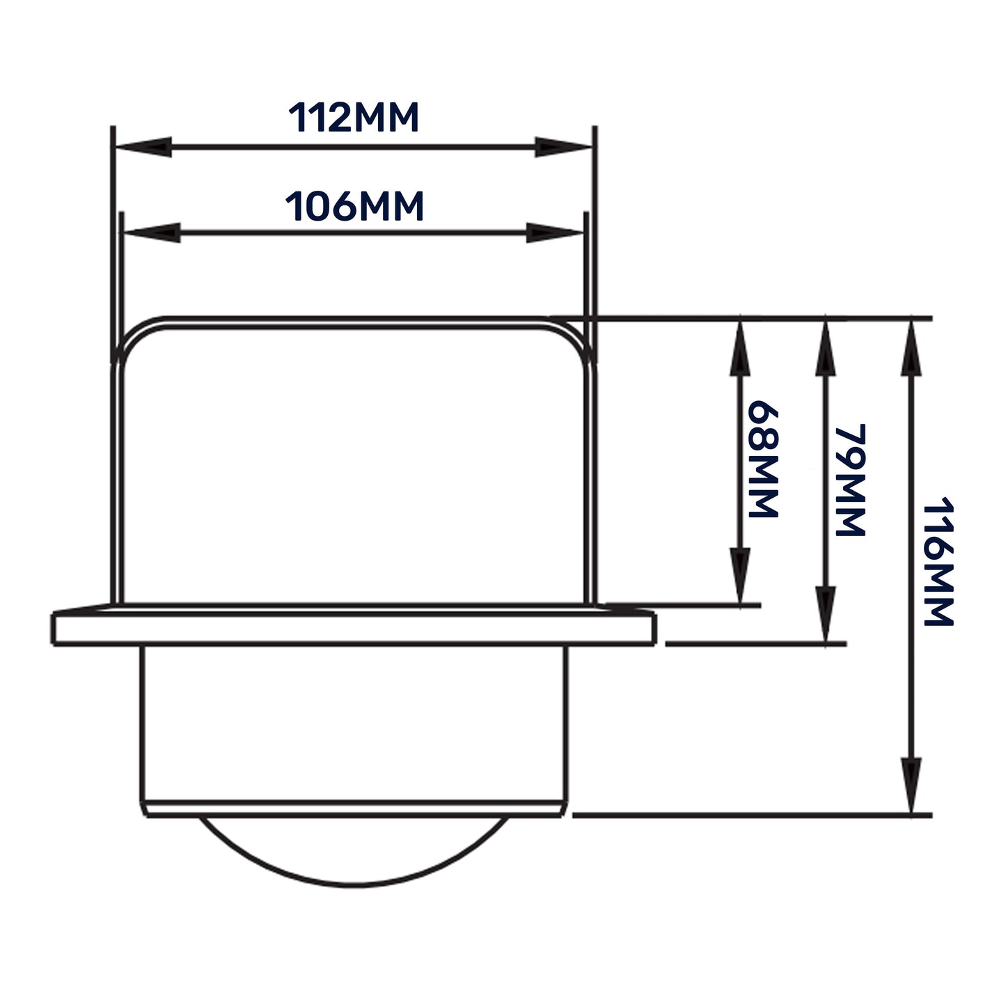 External Graphite Louvre Vent KRD/100G fi100mm