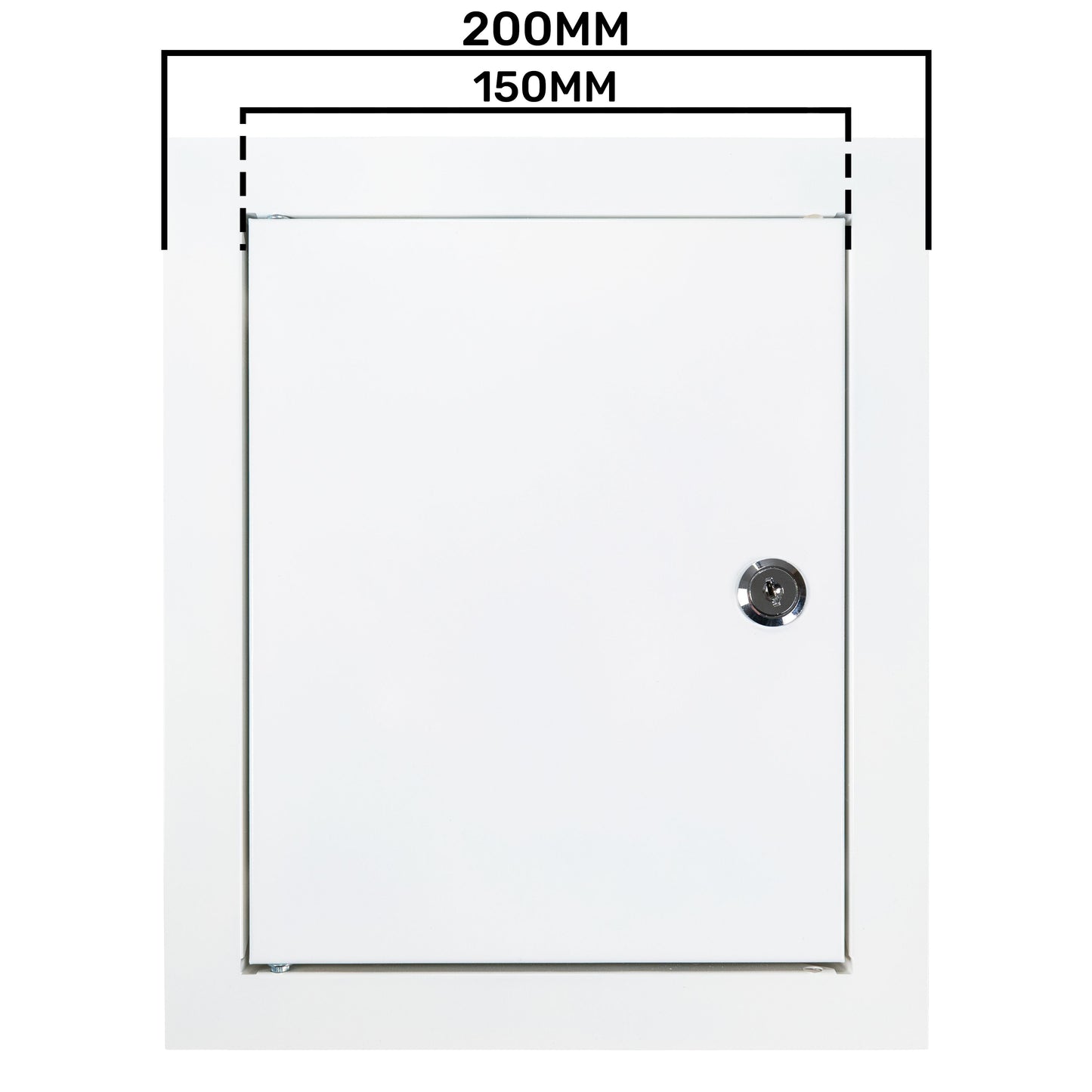 Access Panel Door Metal With Lock, White 150mm x 200mm