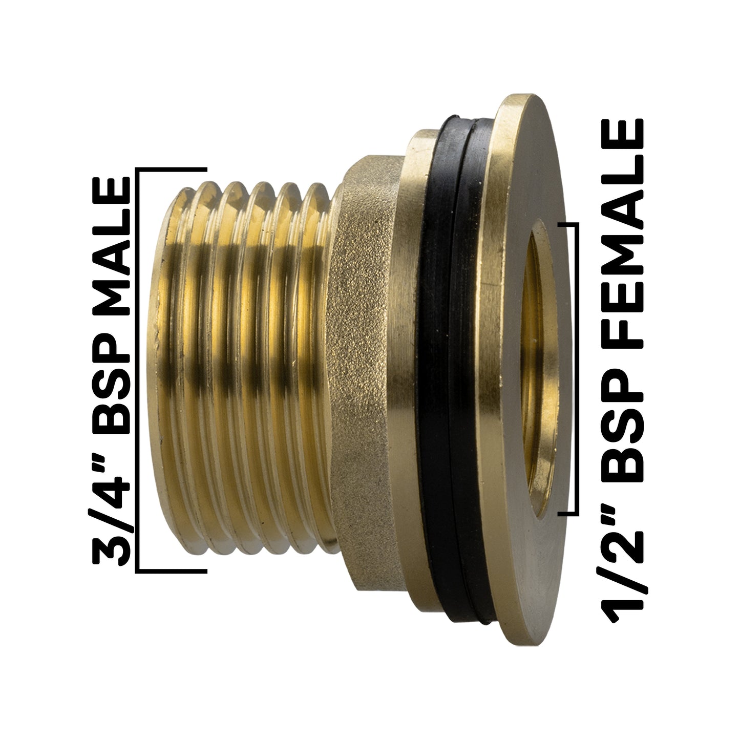 Water Butt Brass Kit 3/4" with Lever Tap Hose Barb and Lever Lock
