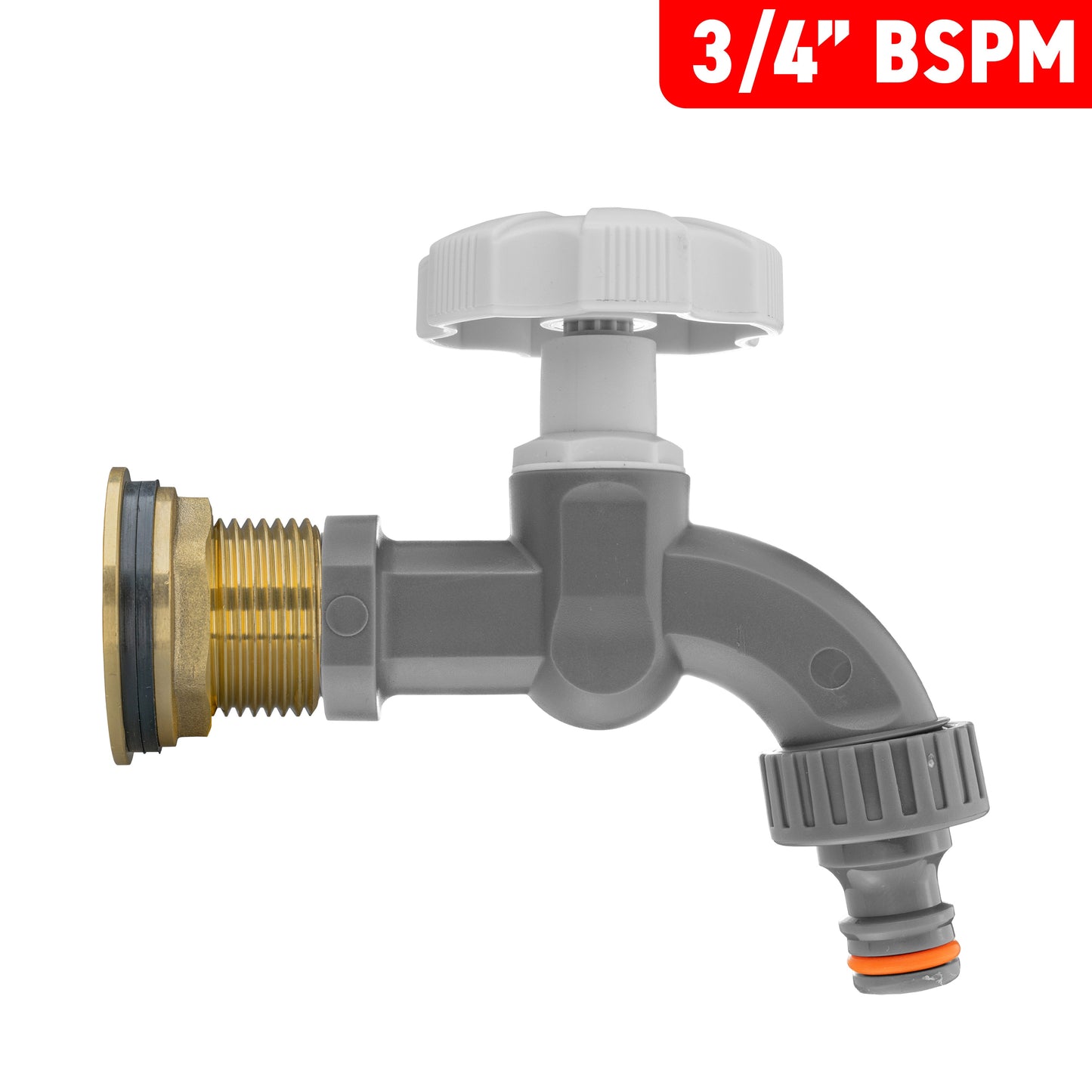 Water Butt Brass Kit 3/4" with Grey Dial Tap