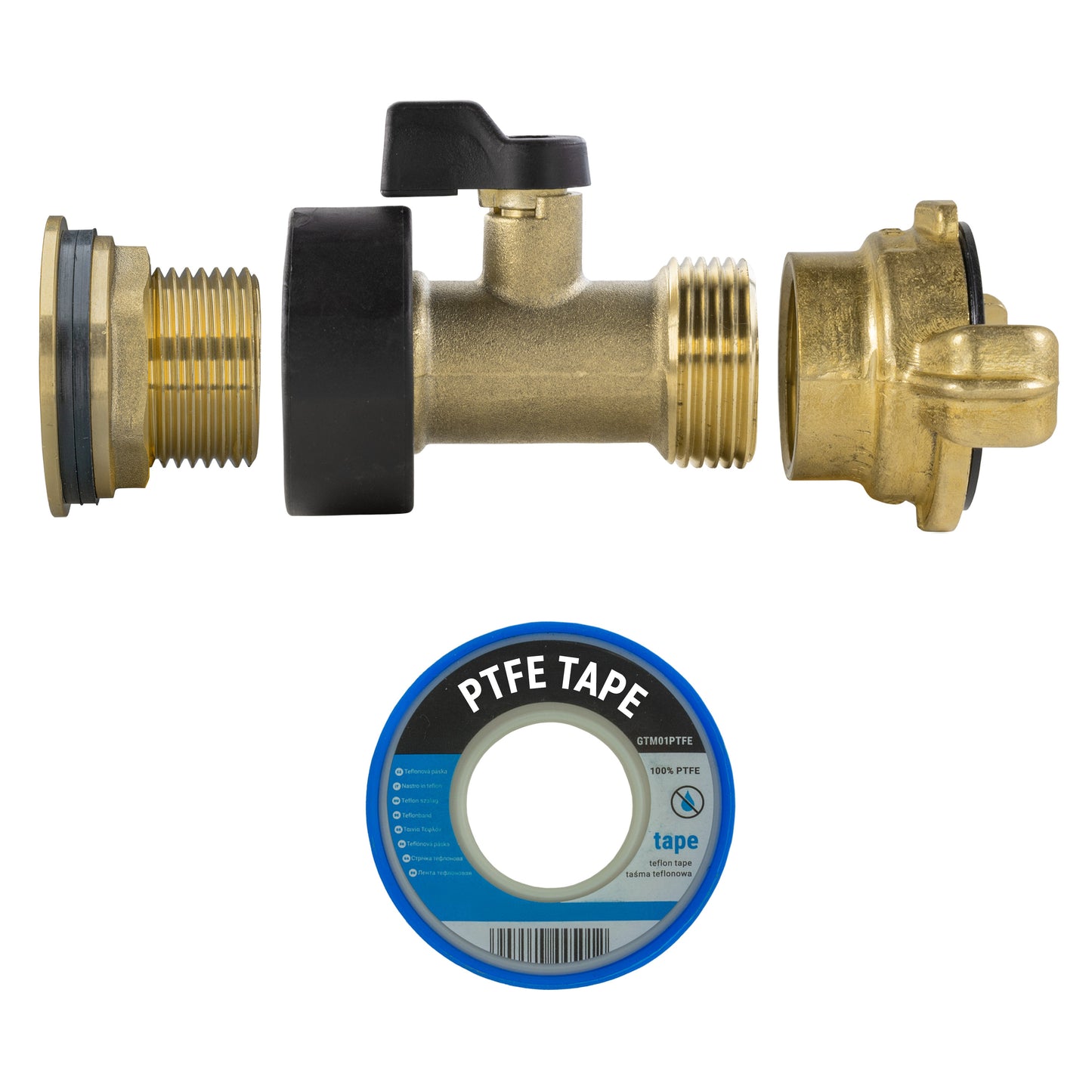 Water Butt Brass Kit 3/4" with Brass Valve + Geka