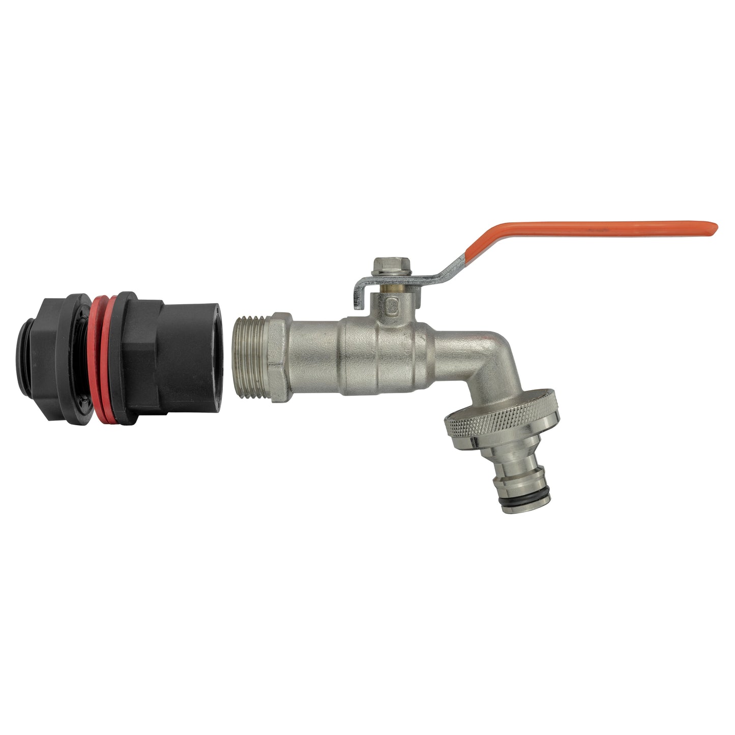 Water Butt Kit 1/2" with Quick Connect Lever Tap and Drill Bit