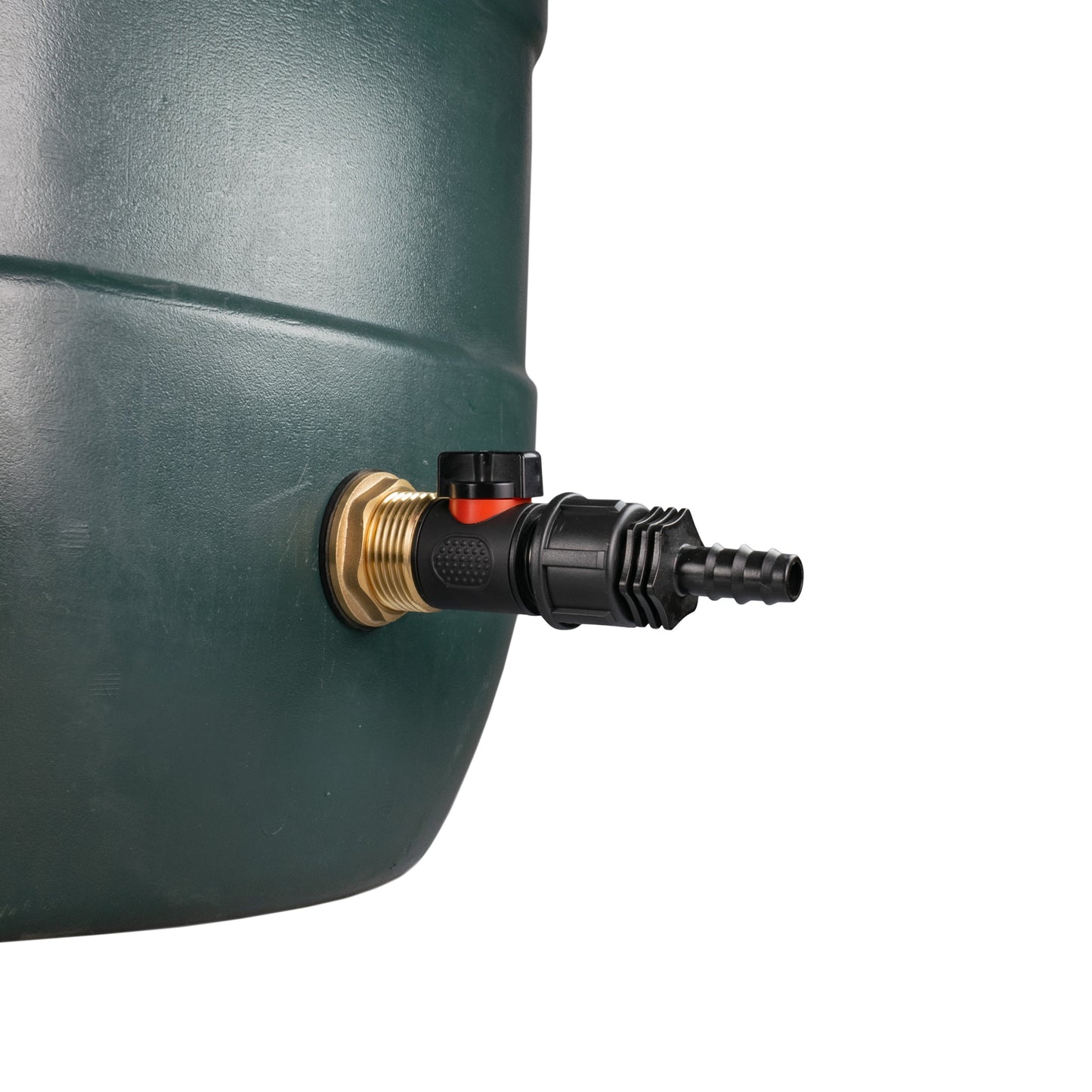 Water Butt Brass Kit 1" with In-Line Valve + 16mm Barb