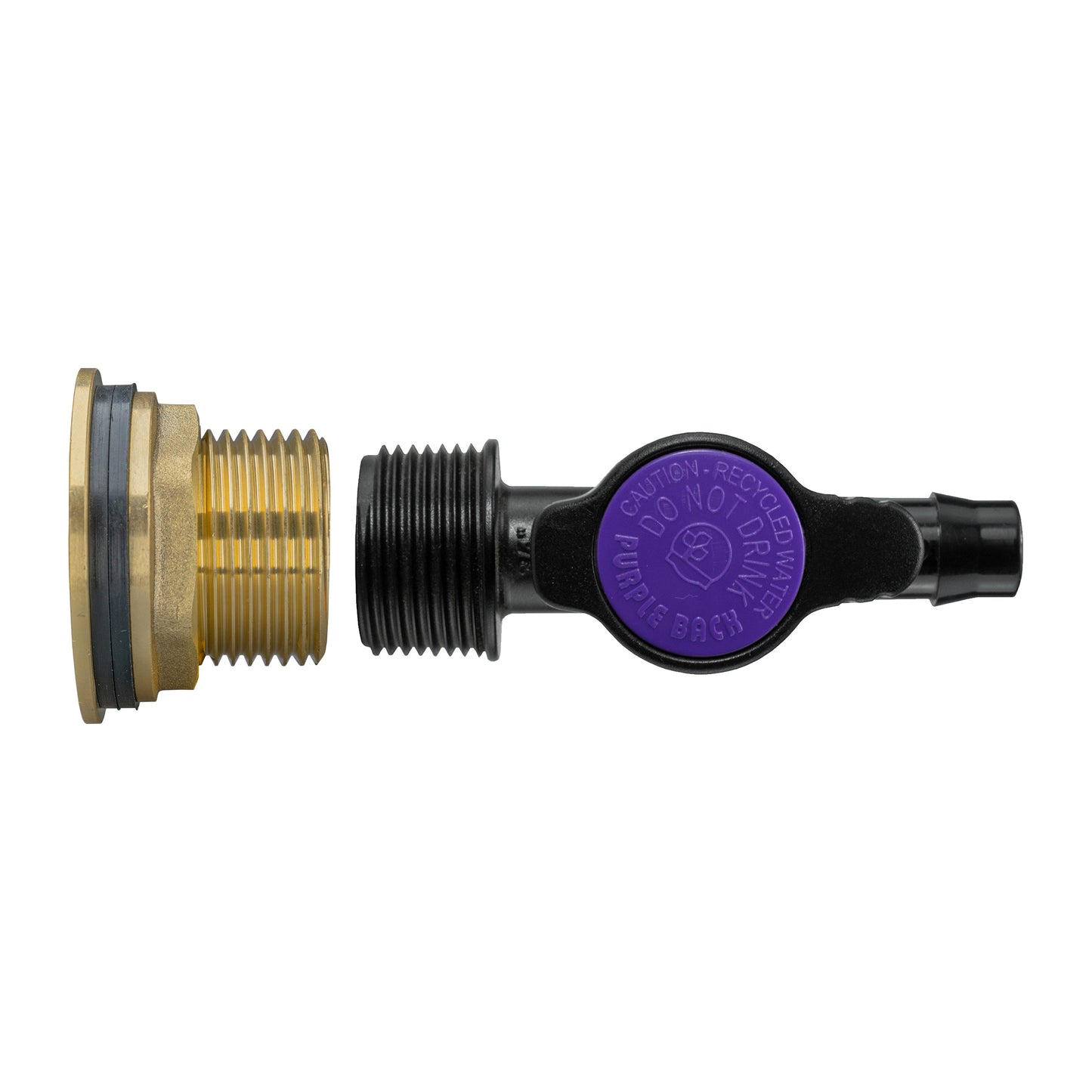 Water Butt Brass Kit 1" with 13mm Barb Irrigation Valve