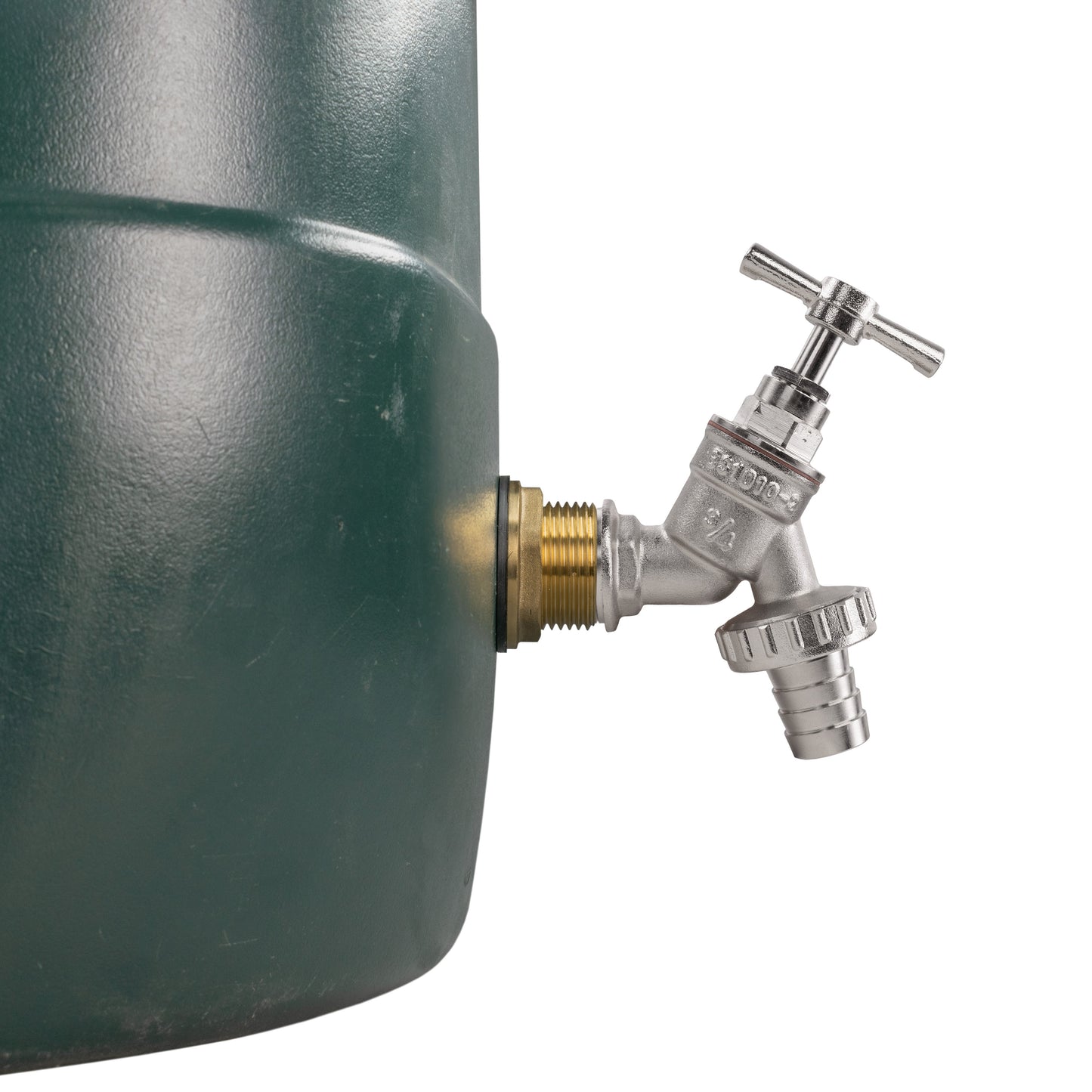 Water Butt Brass Kit 1" with Nickel Plated Barbed Tap and Drill Bit