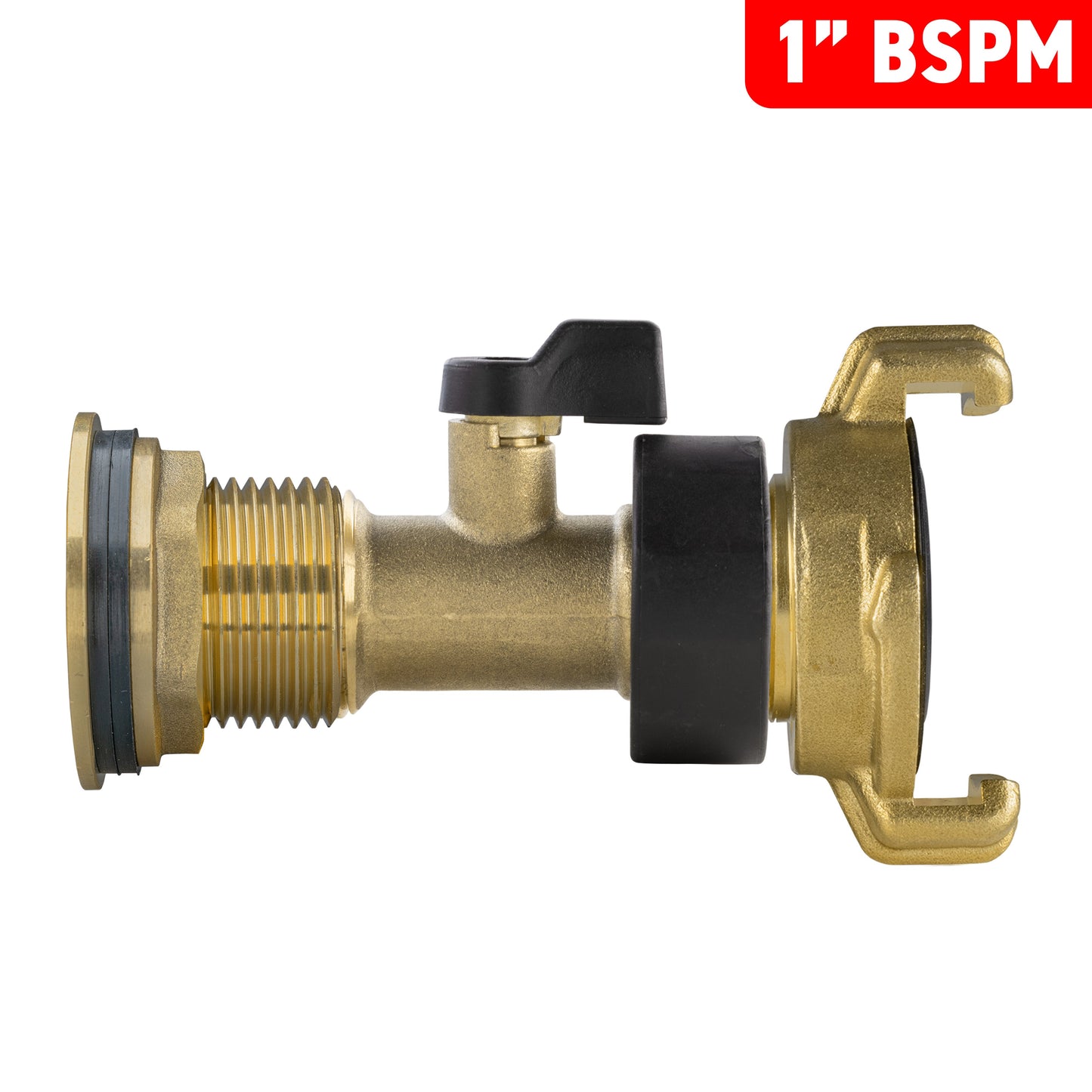Water Butt Brass Kit 1" with Brass Valve + Geka