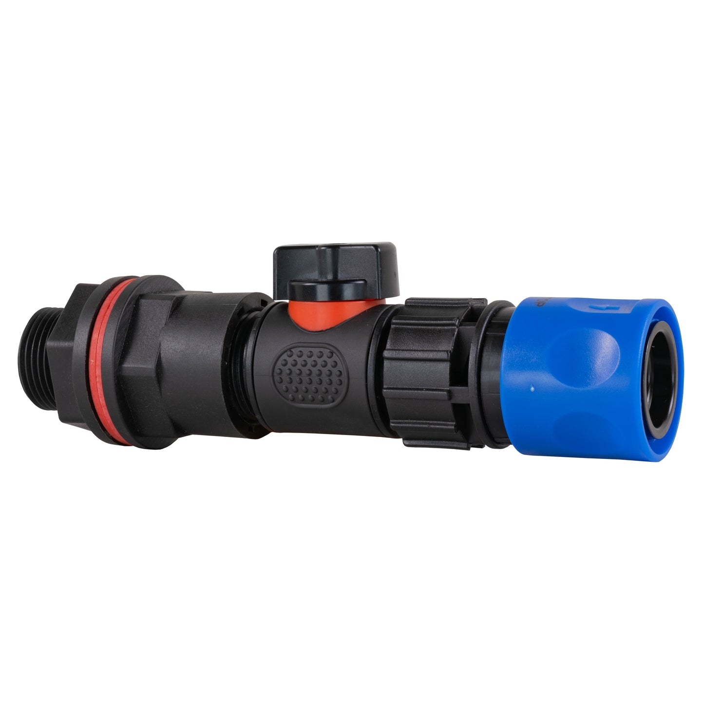 Water Butt Kit 3/4" with In-Line Valve + Female Quick Connector Blue