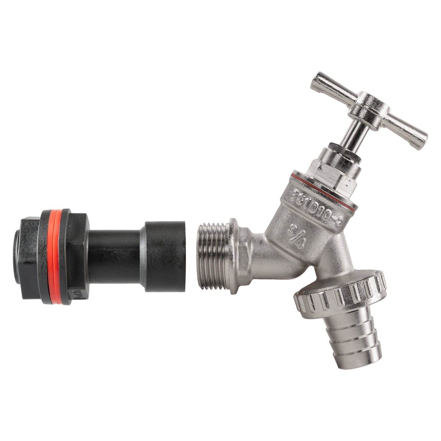 Water Butt Extension Kit 3/4" with Nickel Plated Barbed Tap