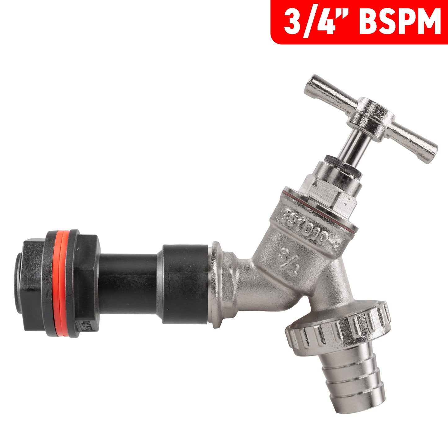 Water Butt Extension Kit 3/4" with Nickel Plated Barbed Tap