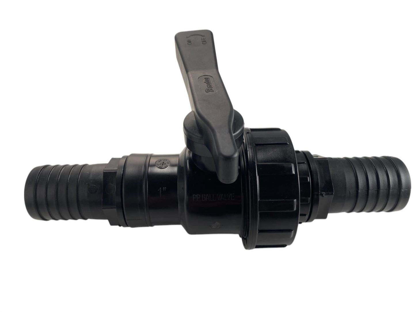 Full Flow Single Union Ball Valve 1.5"BSPF with 40mm Barb Connector Kit