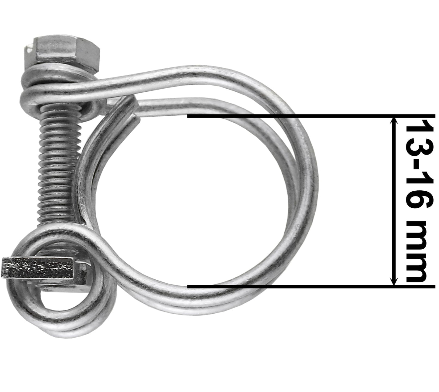 Double Wire Hose Clamp Galvanised 13mm-16mm