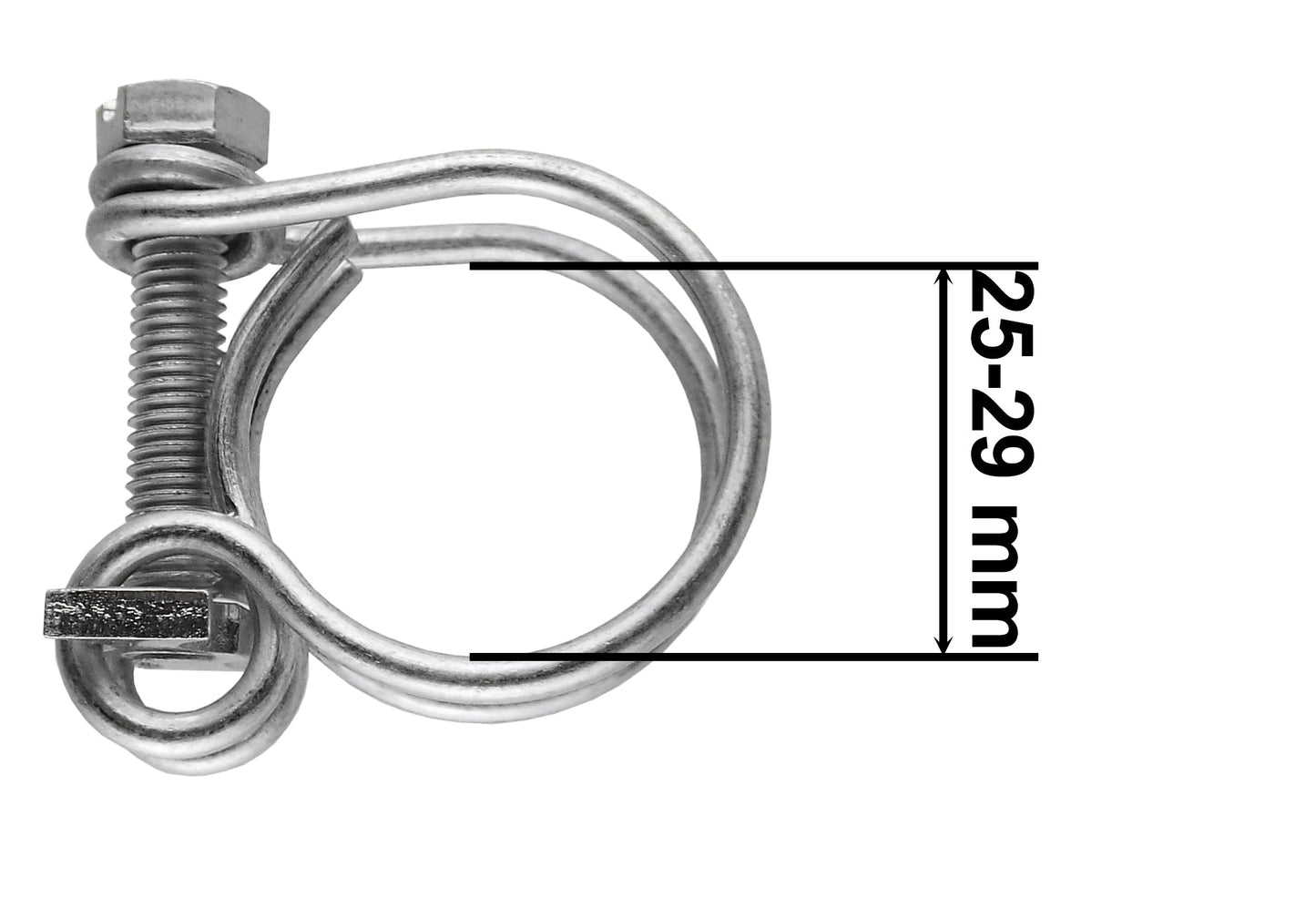 Double Wire Hose Clamp Galvanised 25mm-29mm