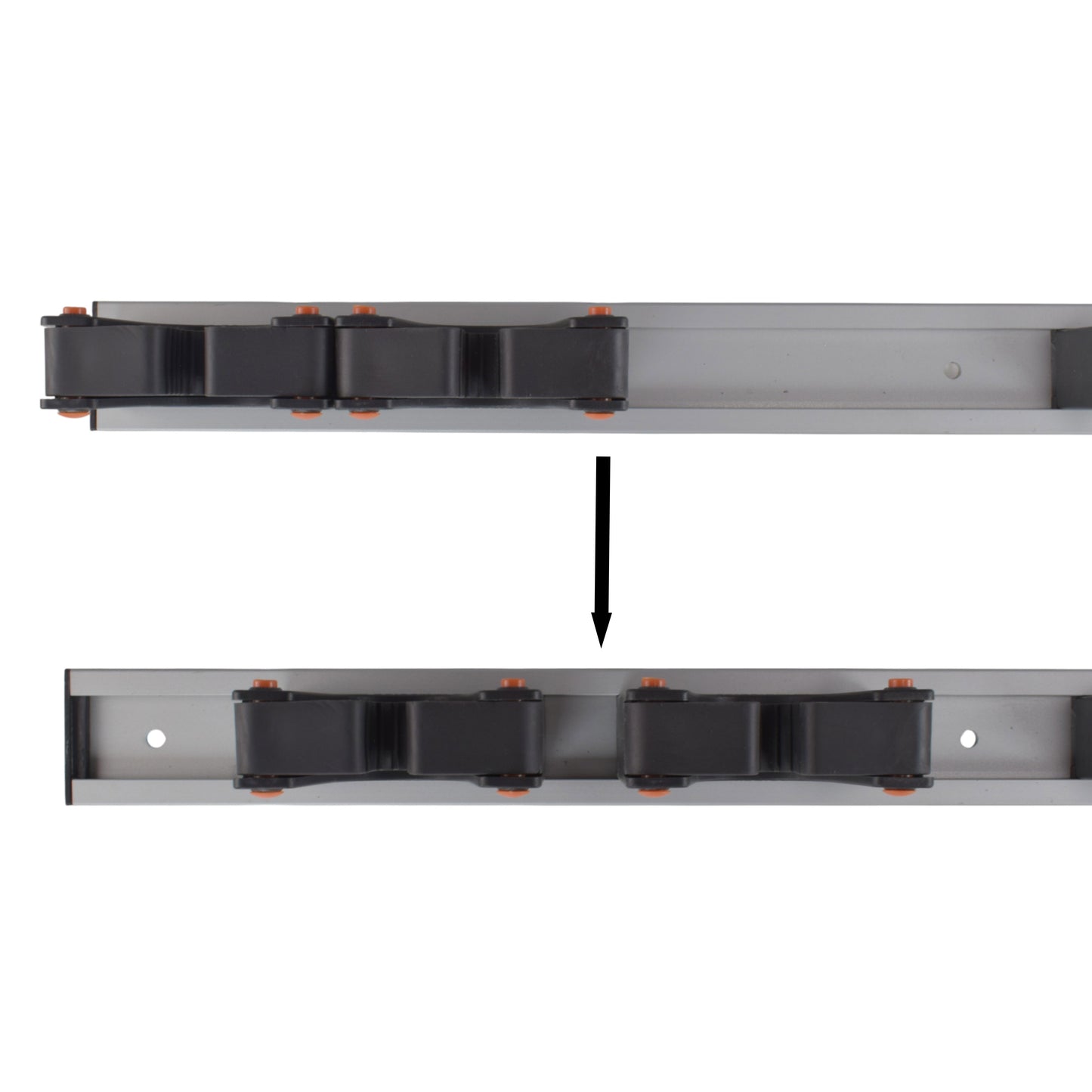 Wall Mount Tool Holder Rail - Gripper Design (5 Handles)