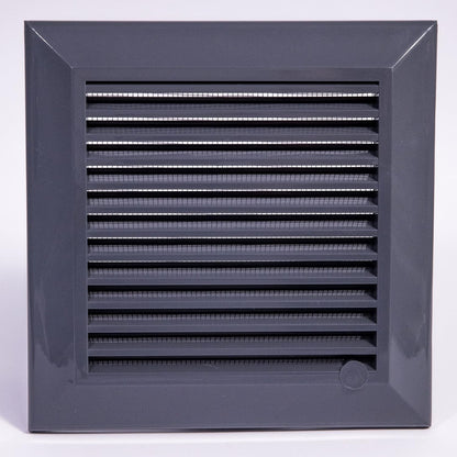 Louvre Vent Graphite Duo Smart 140/210 140mm X 210mm With Fly Mesh